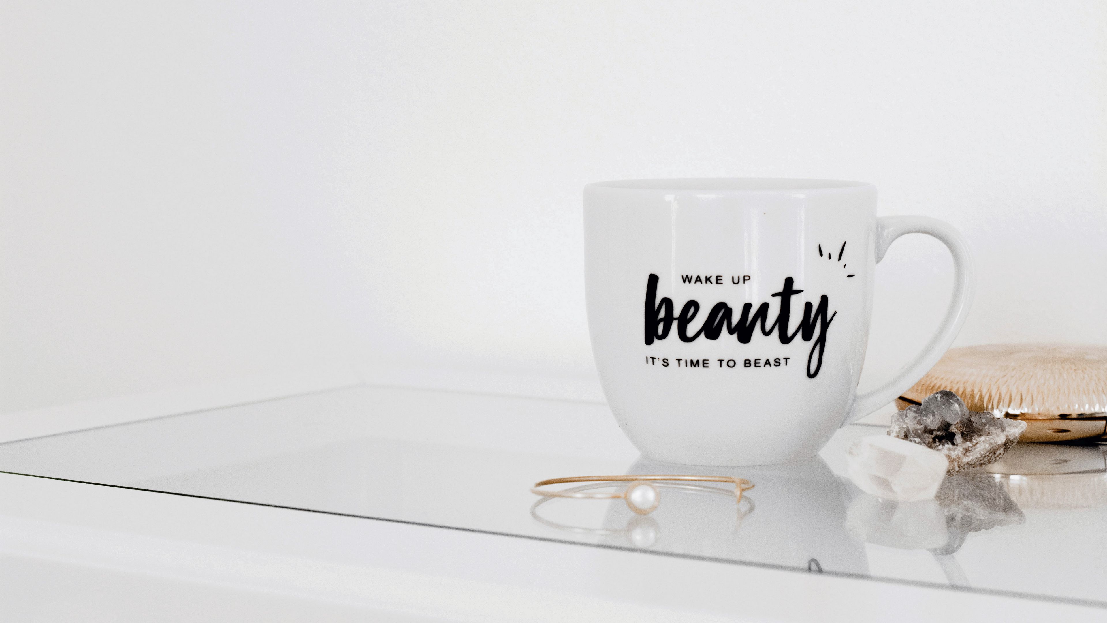 cup, inscription, white, decoration, 4k, HD Wallpaper