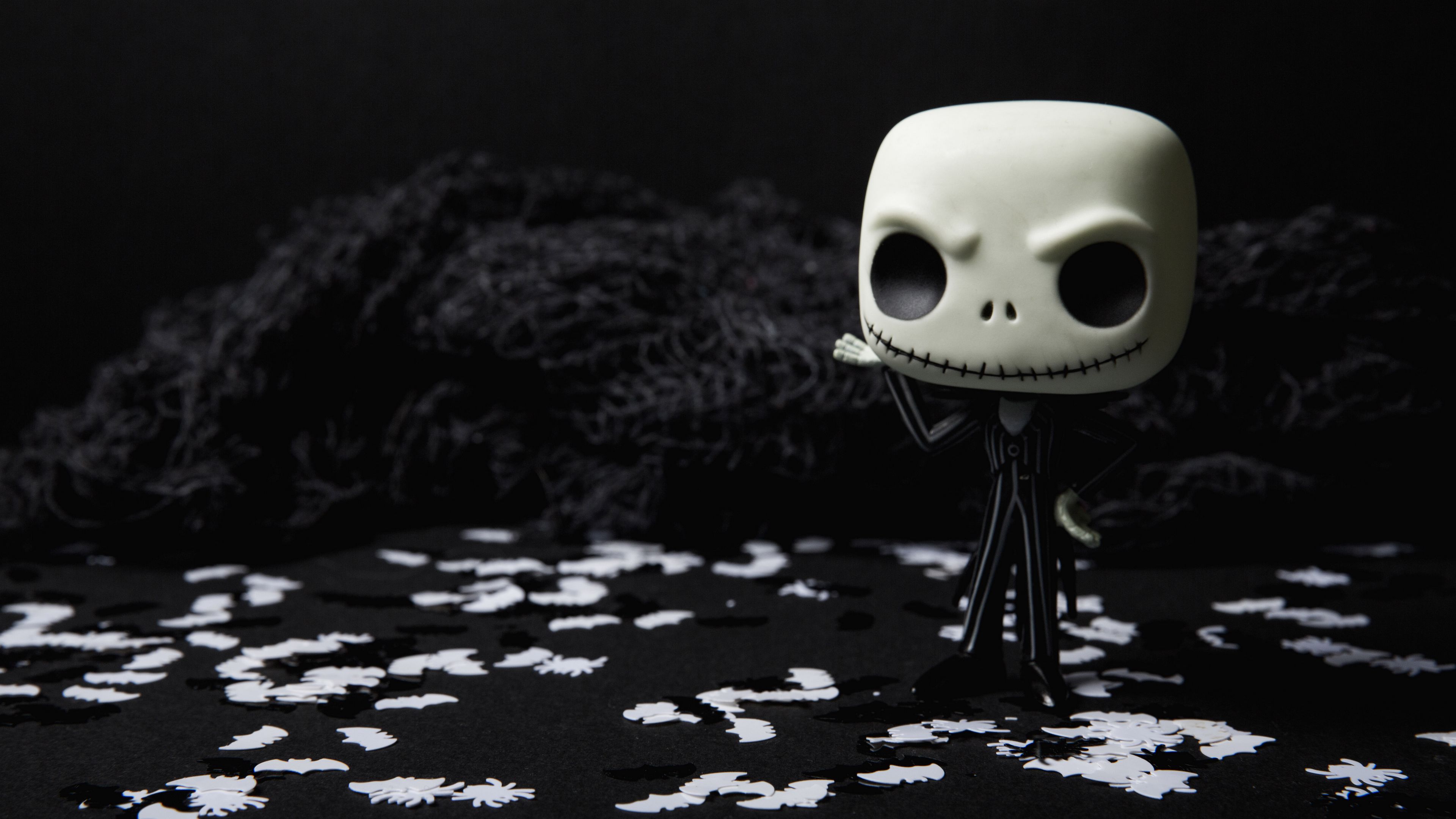 doll, halloween, bw, 4k, HD Wallpaper