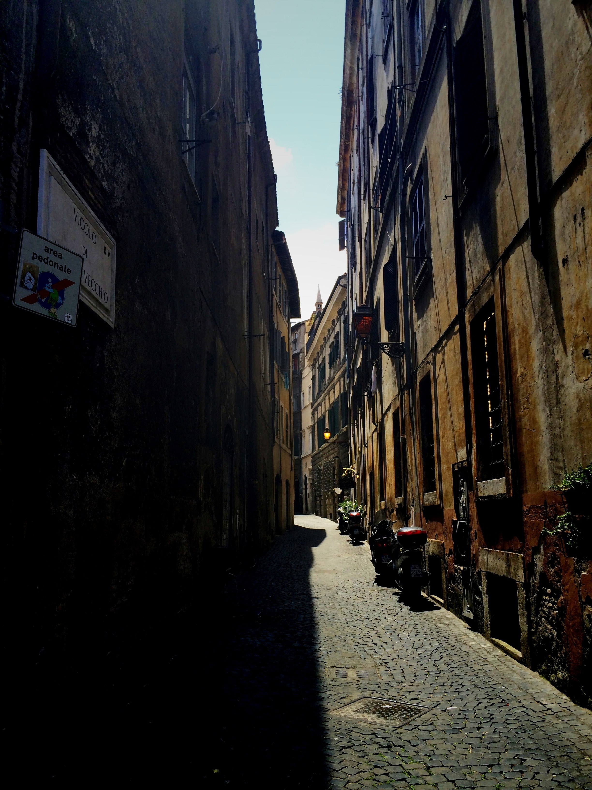 alley street cobblestone and shadow hd, 4k, Phone HD Wallpaper