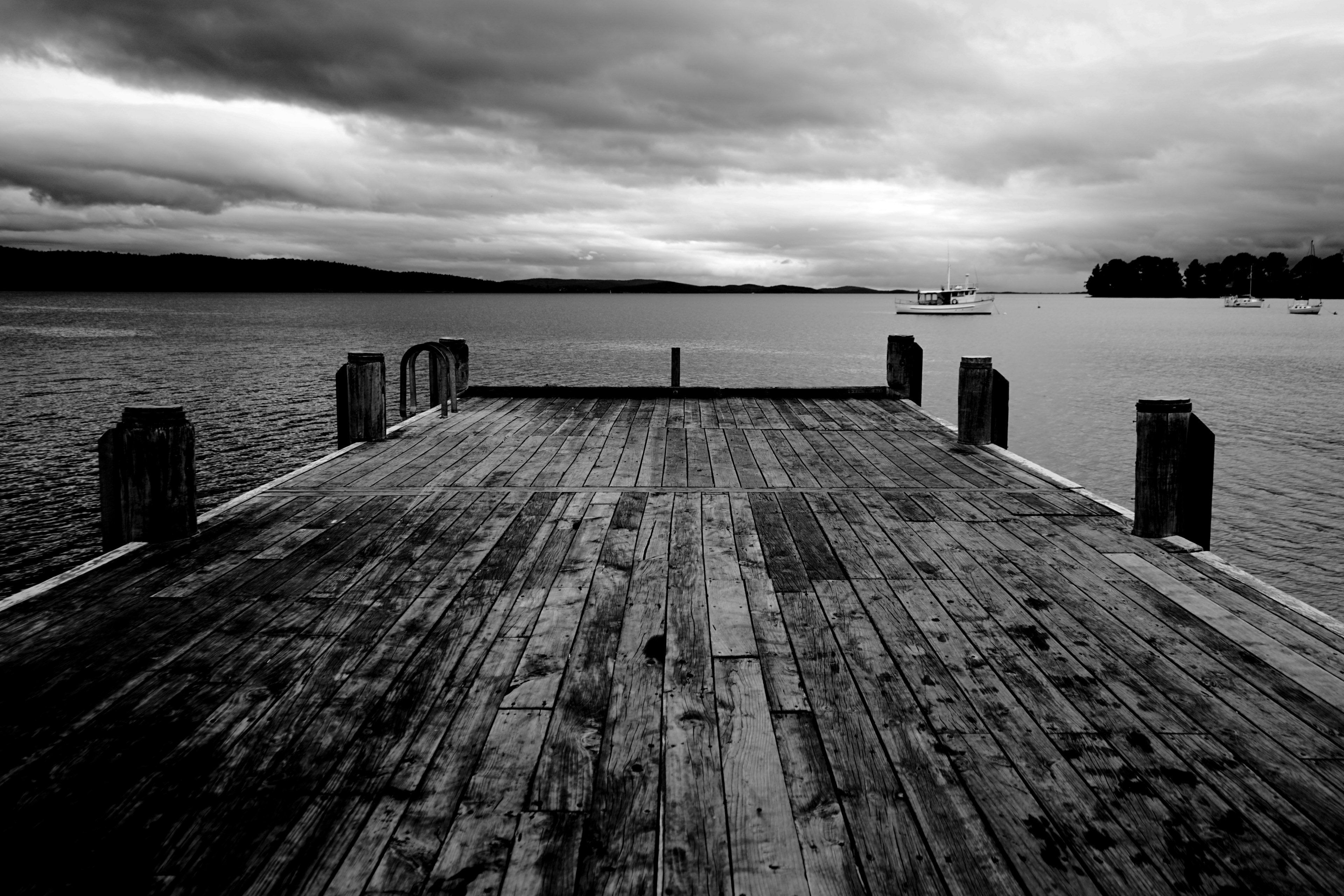 sky water pier and jetty 4k, HD Wallpaper