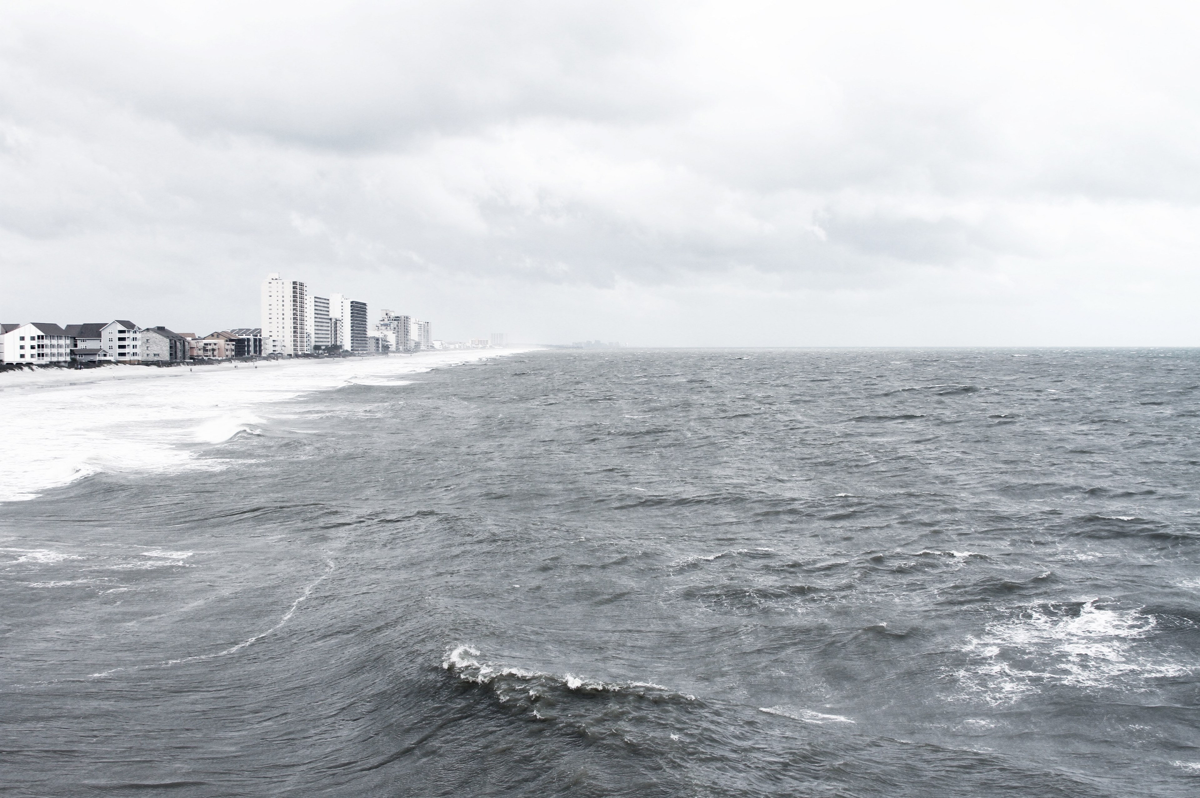 wafe storm coastline and coast 4k, HD Wallpaper