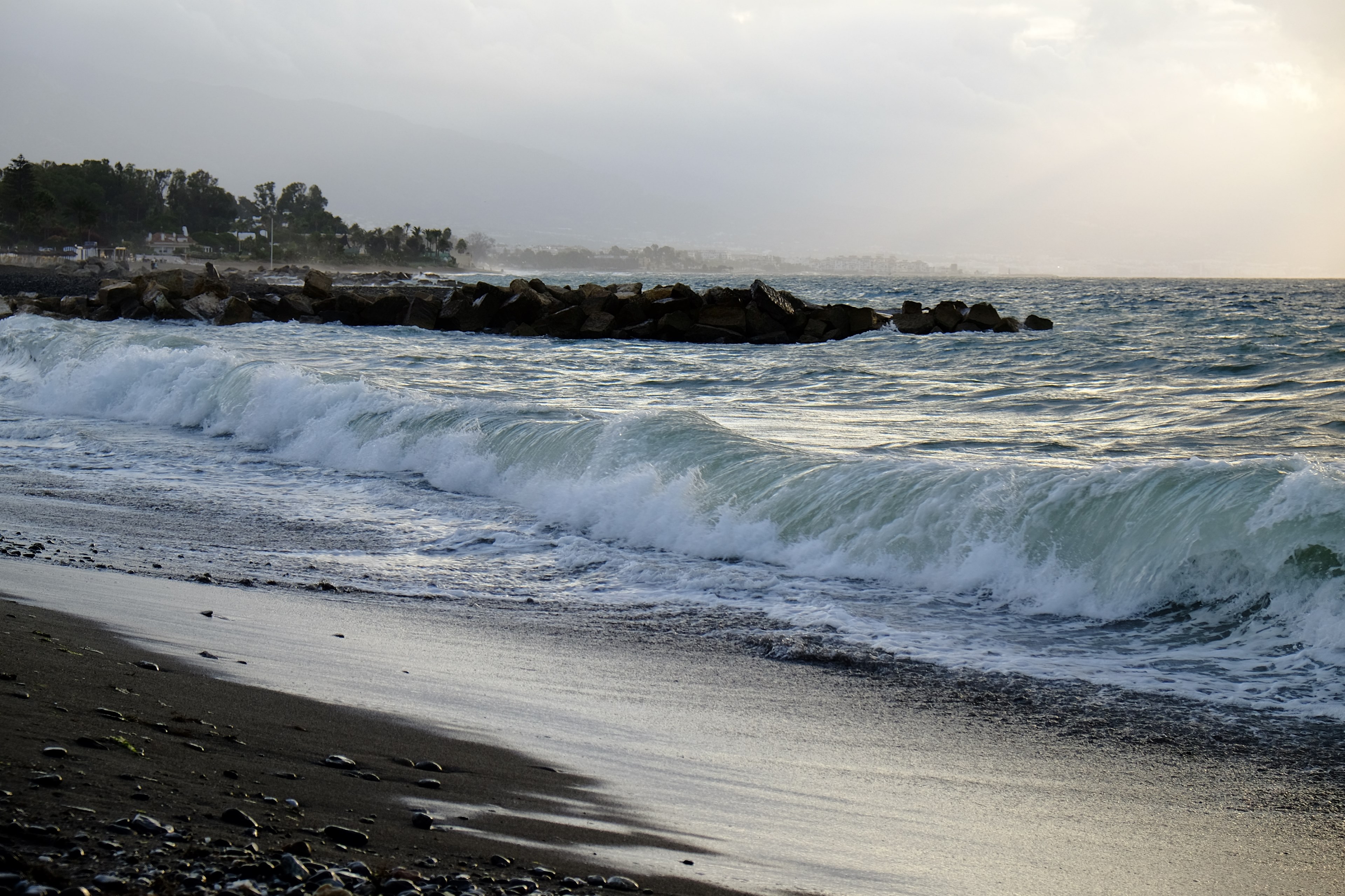 early morning beach wafe and seashore 4k, HD Wallpaper
