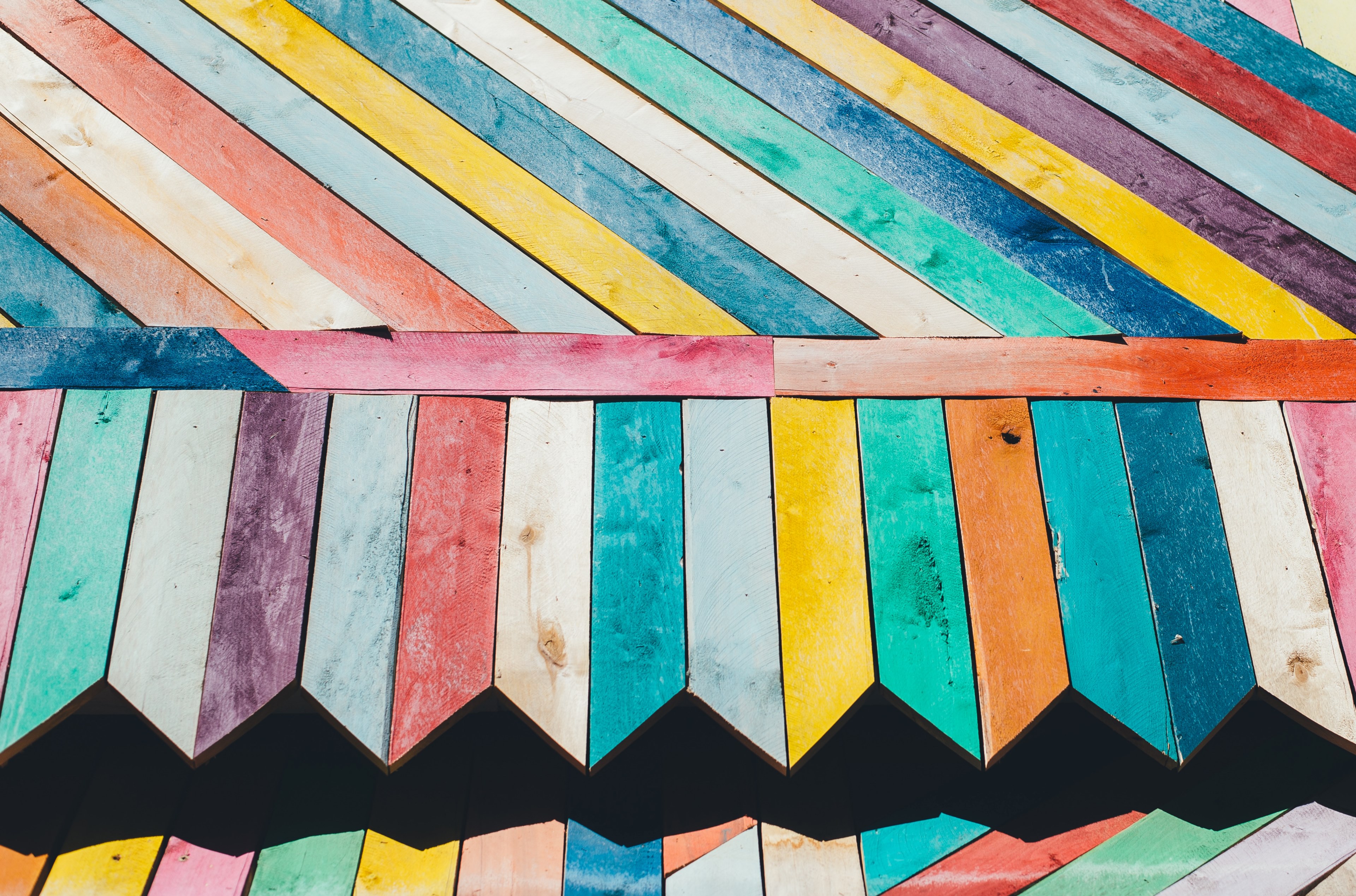 colorful pieces of wood, _colorful wood pieces 4k, HD Wallpaper