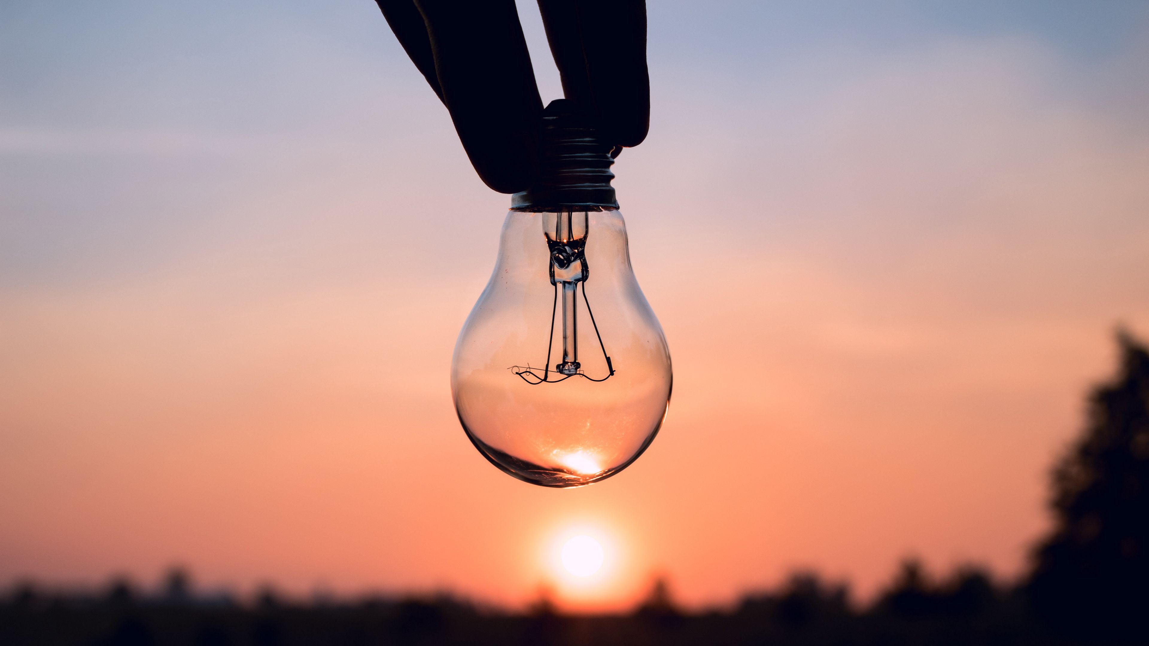lamp, hand, light, night, 4k, HD Wallpaper