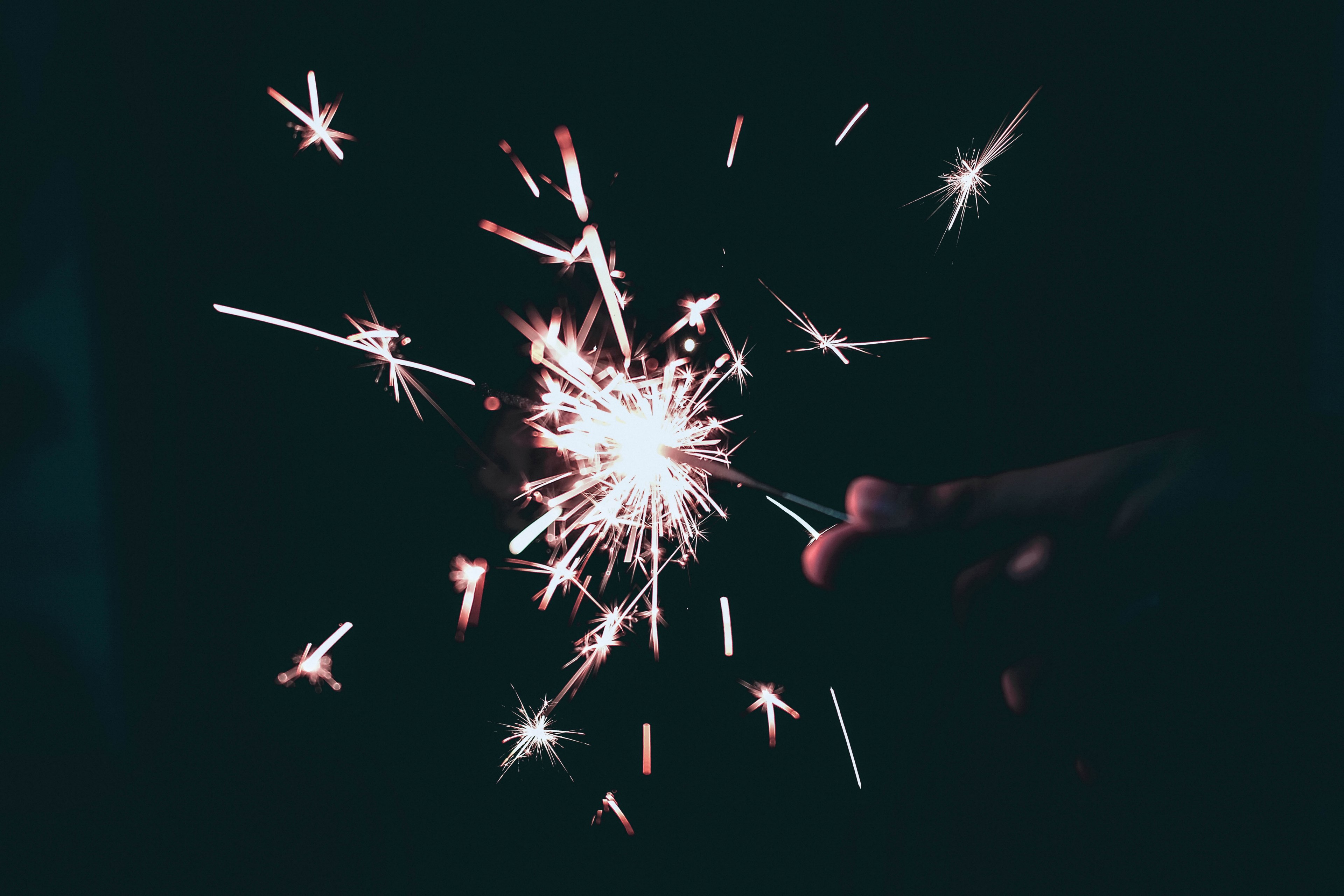 sparks sparkler firework and dark 4k, HD Wallpaper