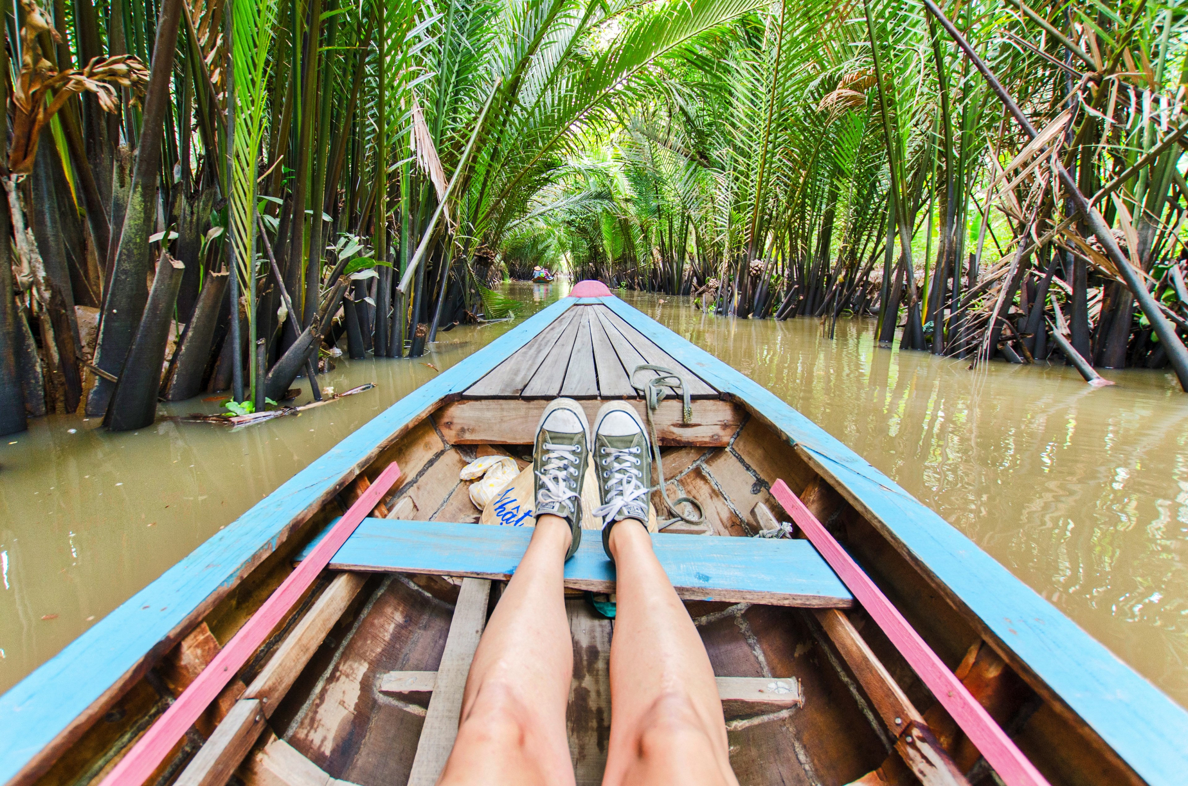 boating by mekong river 4k, HD Wallpaper