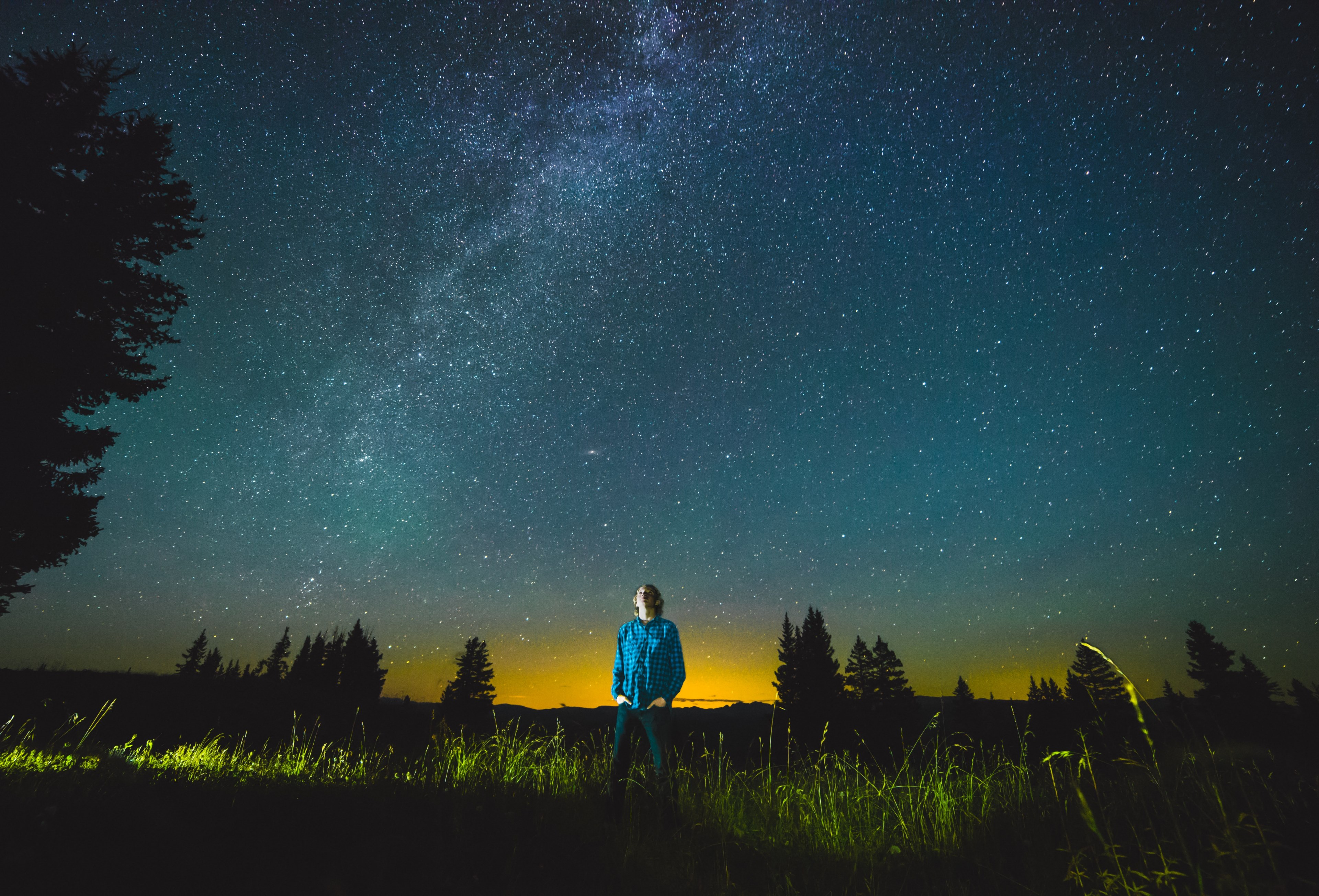 night sky night sky and milky way 4k, HD Wallpaper