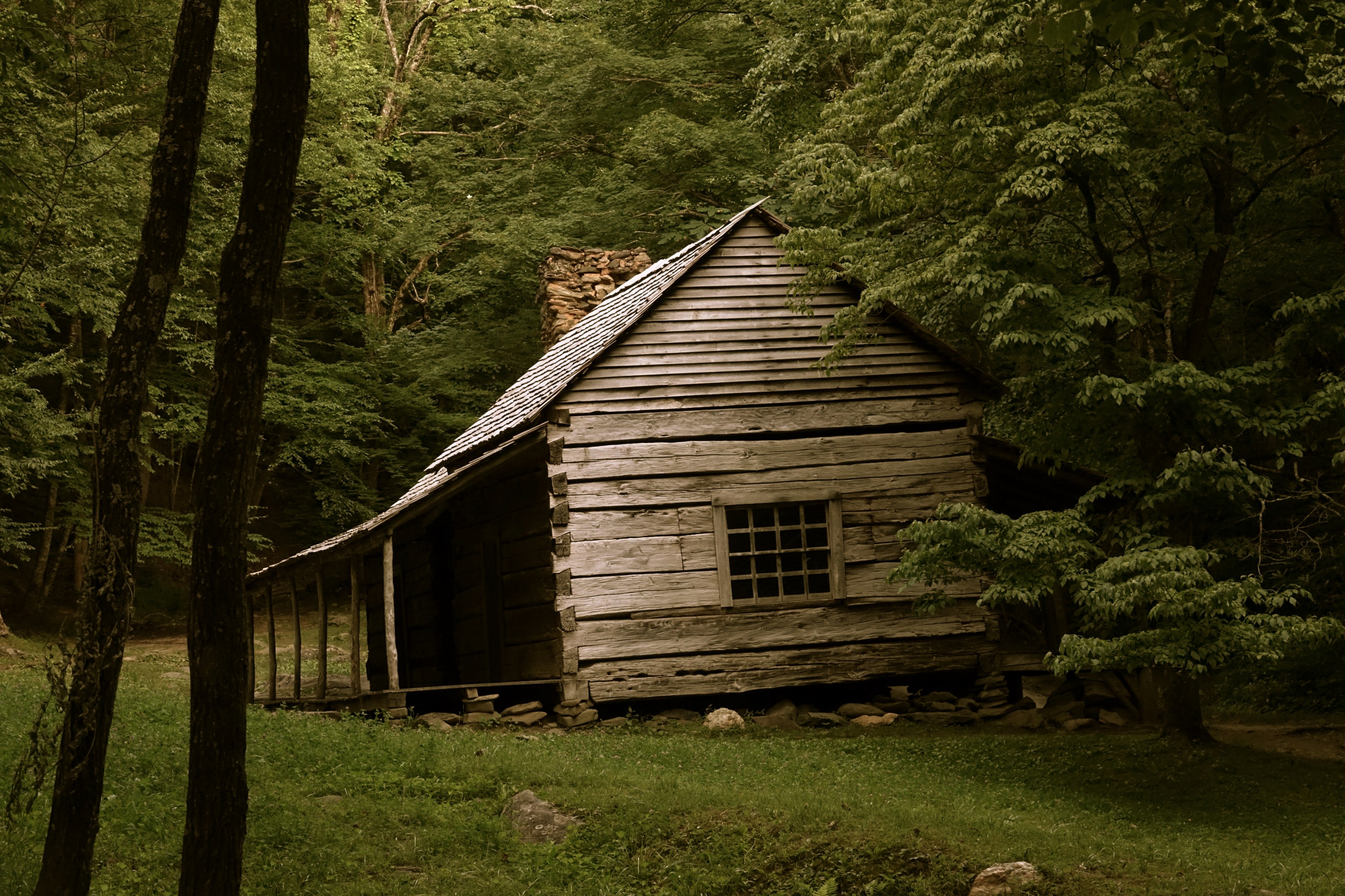 old smokey mountain cabin 4k, HD Wallpaper