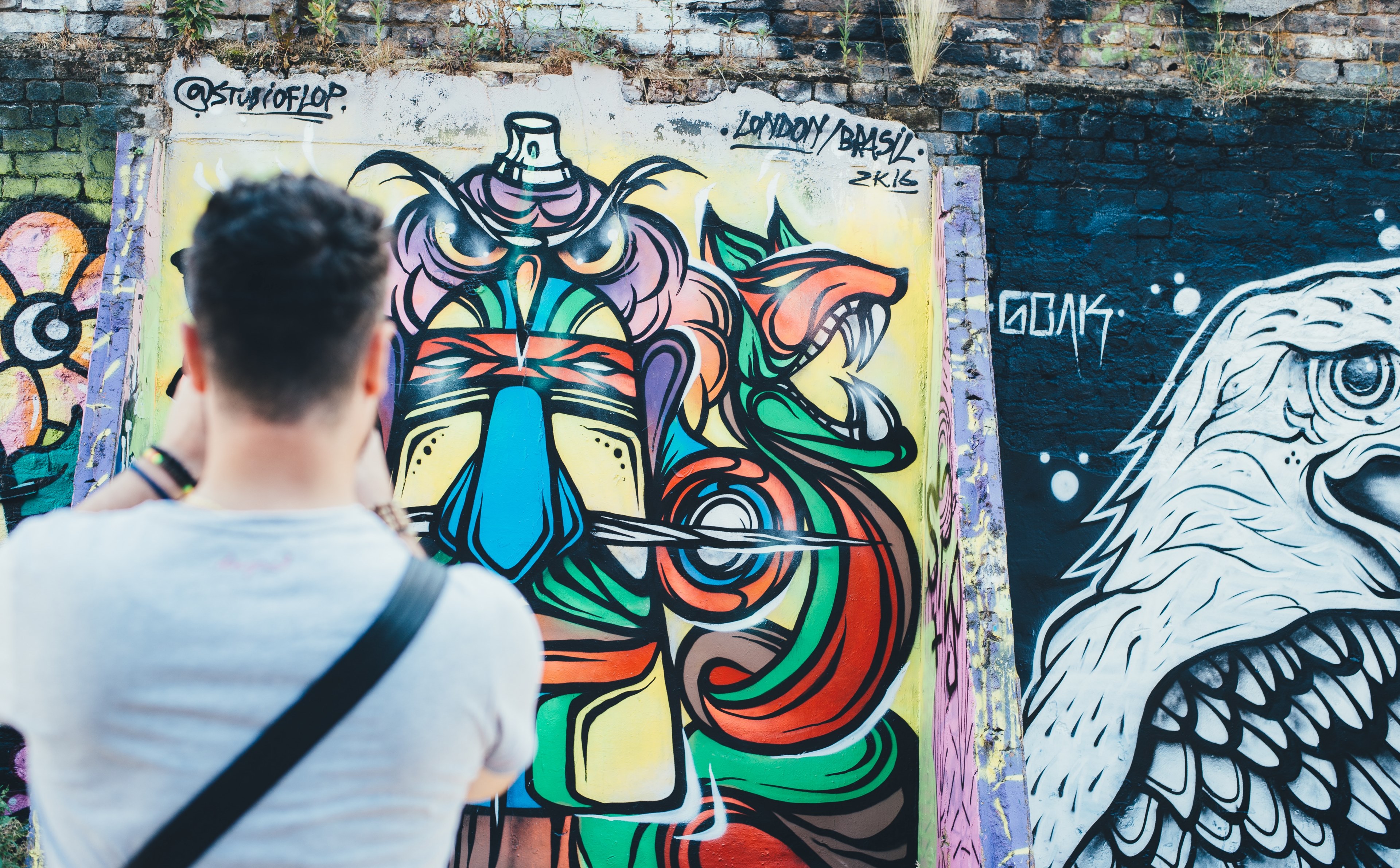 photowalk wall photographer and strap 4k, HD Wallpaper