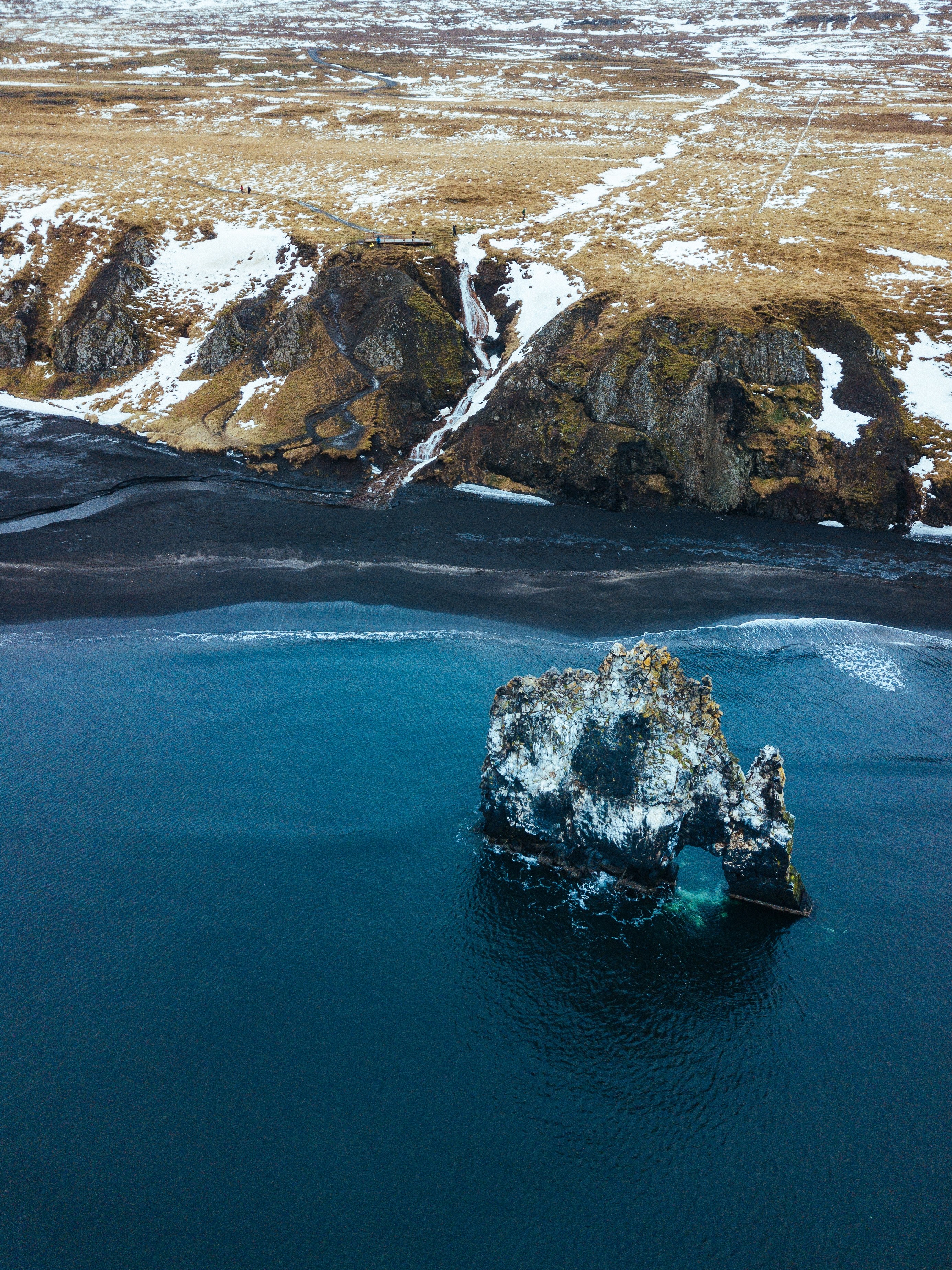 coast rock cliff and water hd, 4k, Phone HD Wallpaper