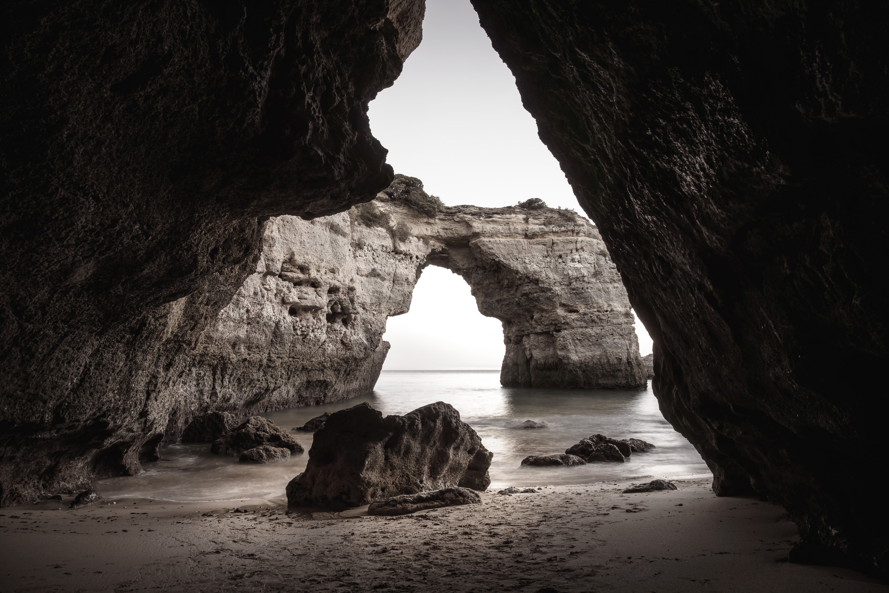 praia da marinha algarve portugal 4k, HD Wallpaper