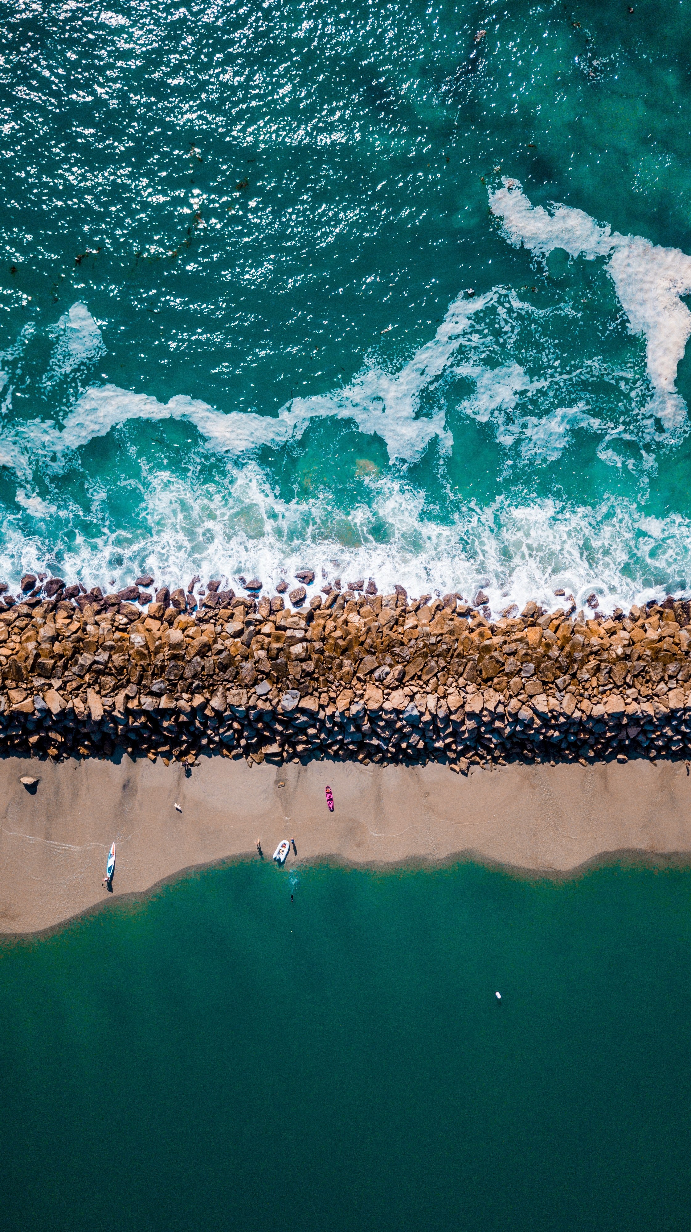 aerial view sea ocean and wave hd, 4k, Phone HD Wallpaper