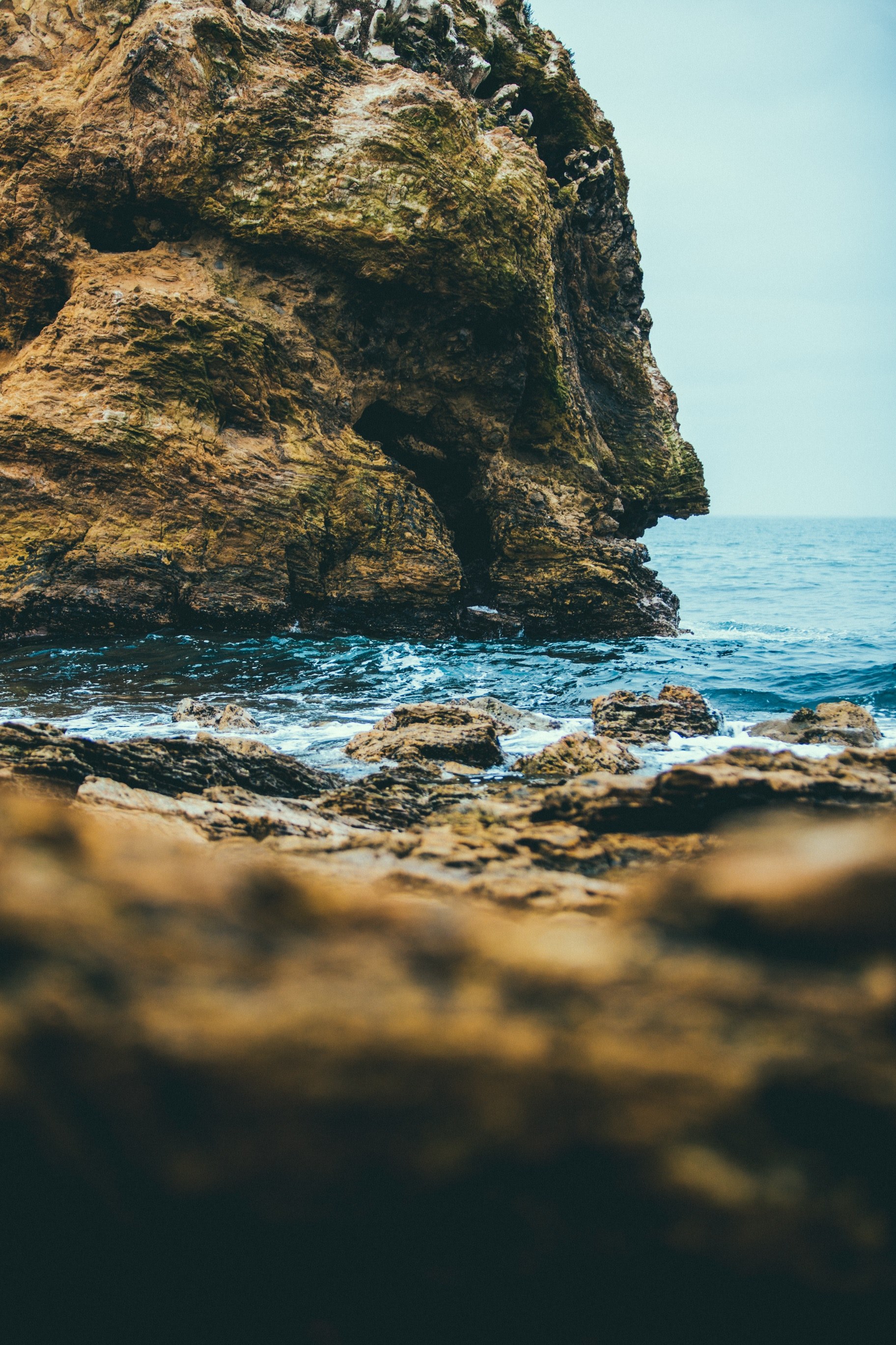 landscape coast beach and rock hd, 4k, Phone HD Wallpaper