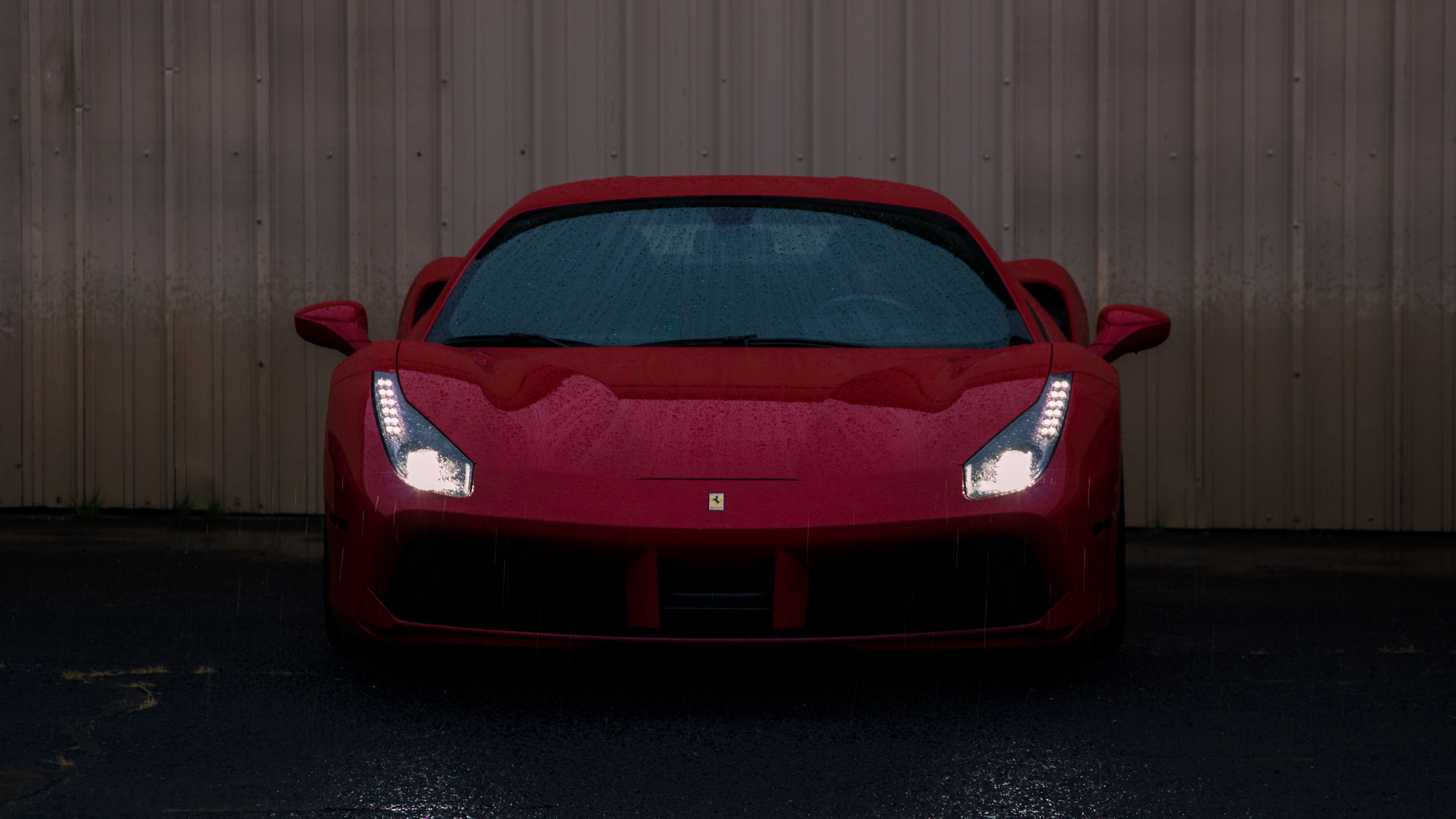 sports car, front view, headlight, 4k, HD Wallpaper