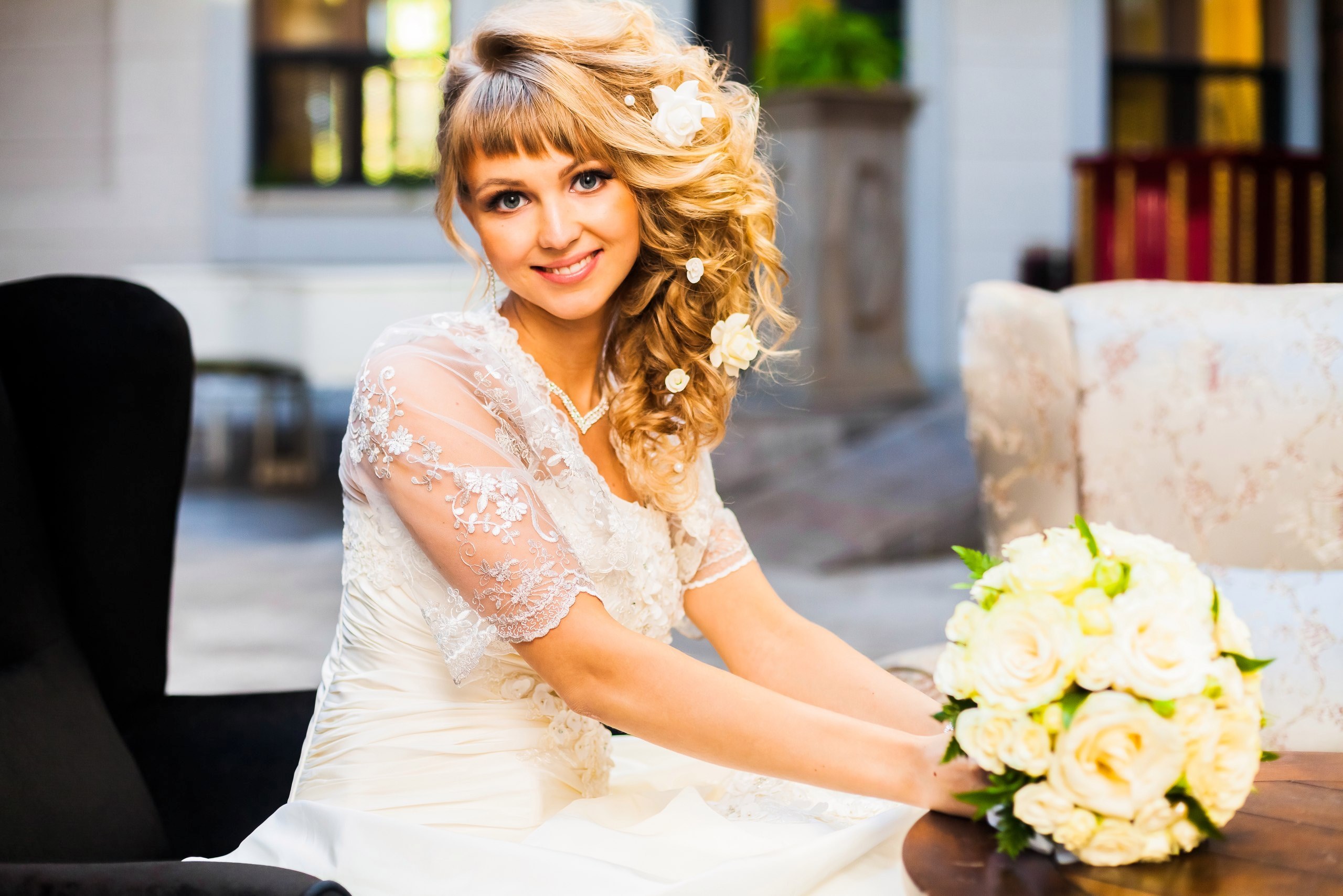flower person gown and spouse 4k, HD Wallpaper