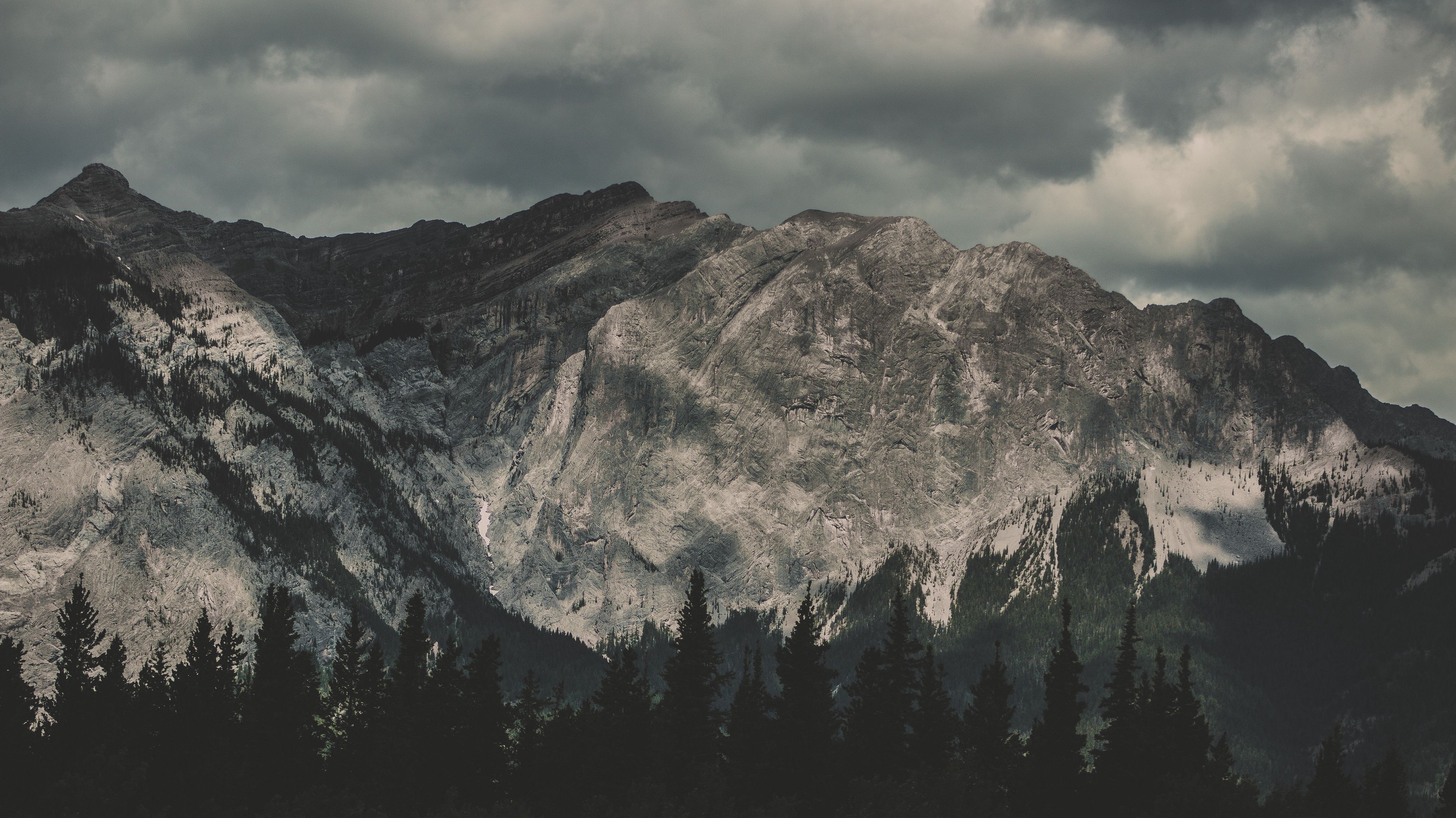 mountains, sky, view from above, 4k, HD Wallpaper