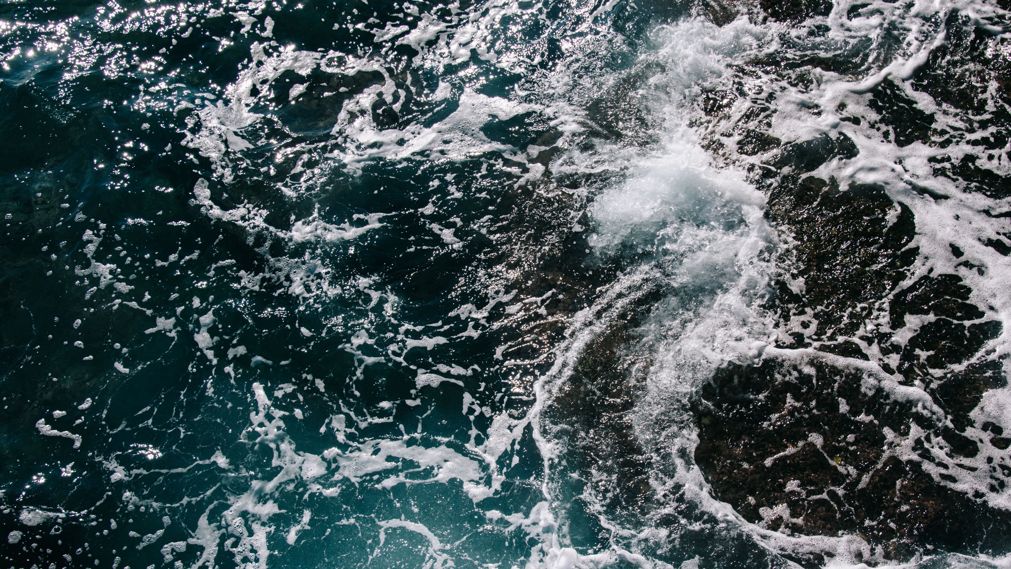 sea, surf, foam, waves, 4k, HD Wallpaper