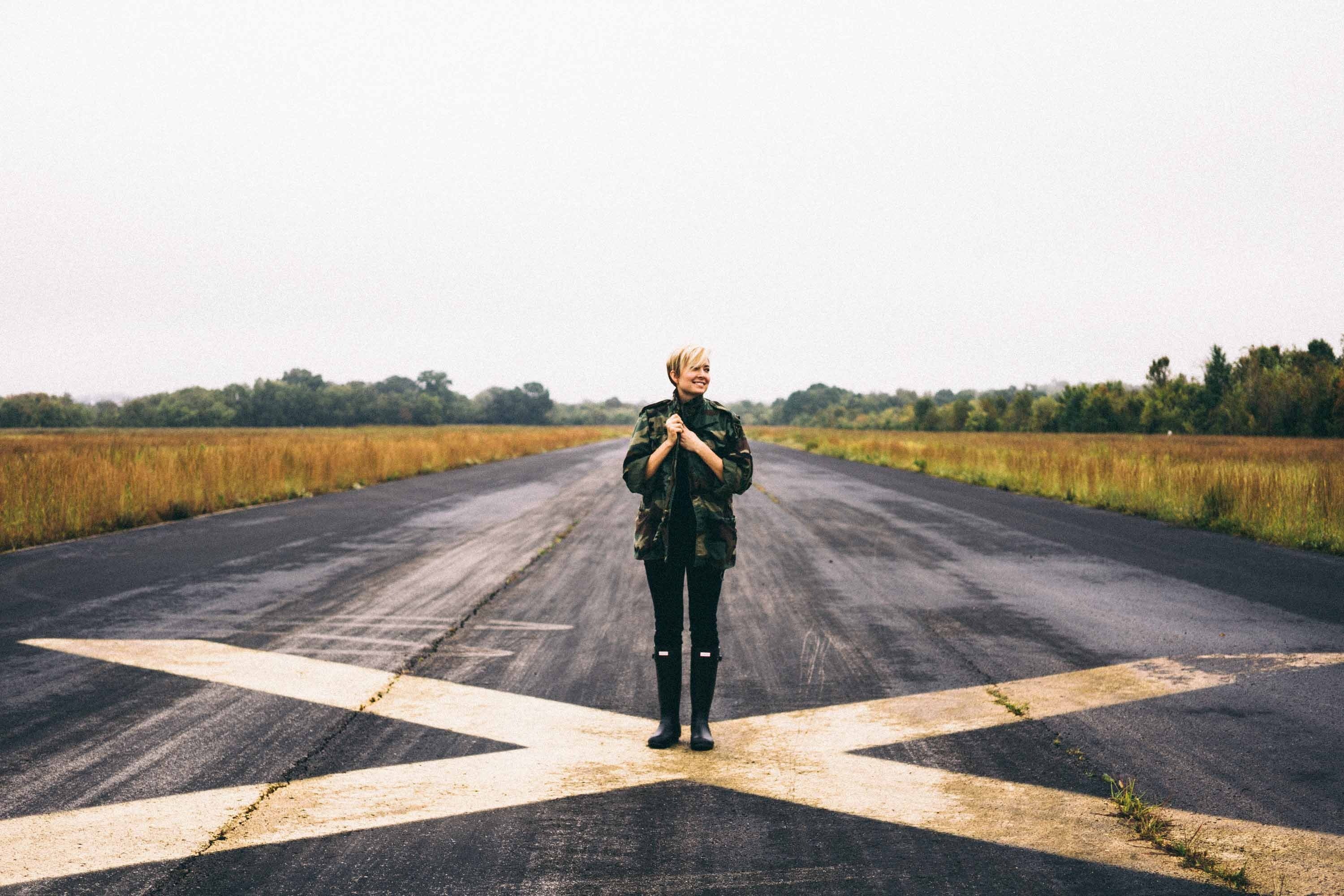 an older lady standing on the airfield at cornelia fort airport, cornelia fort airport 4k, HD Wallpaper