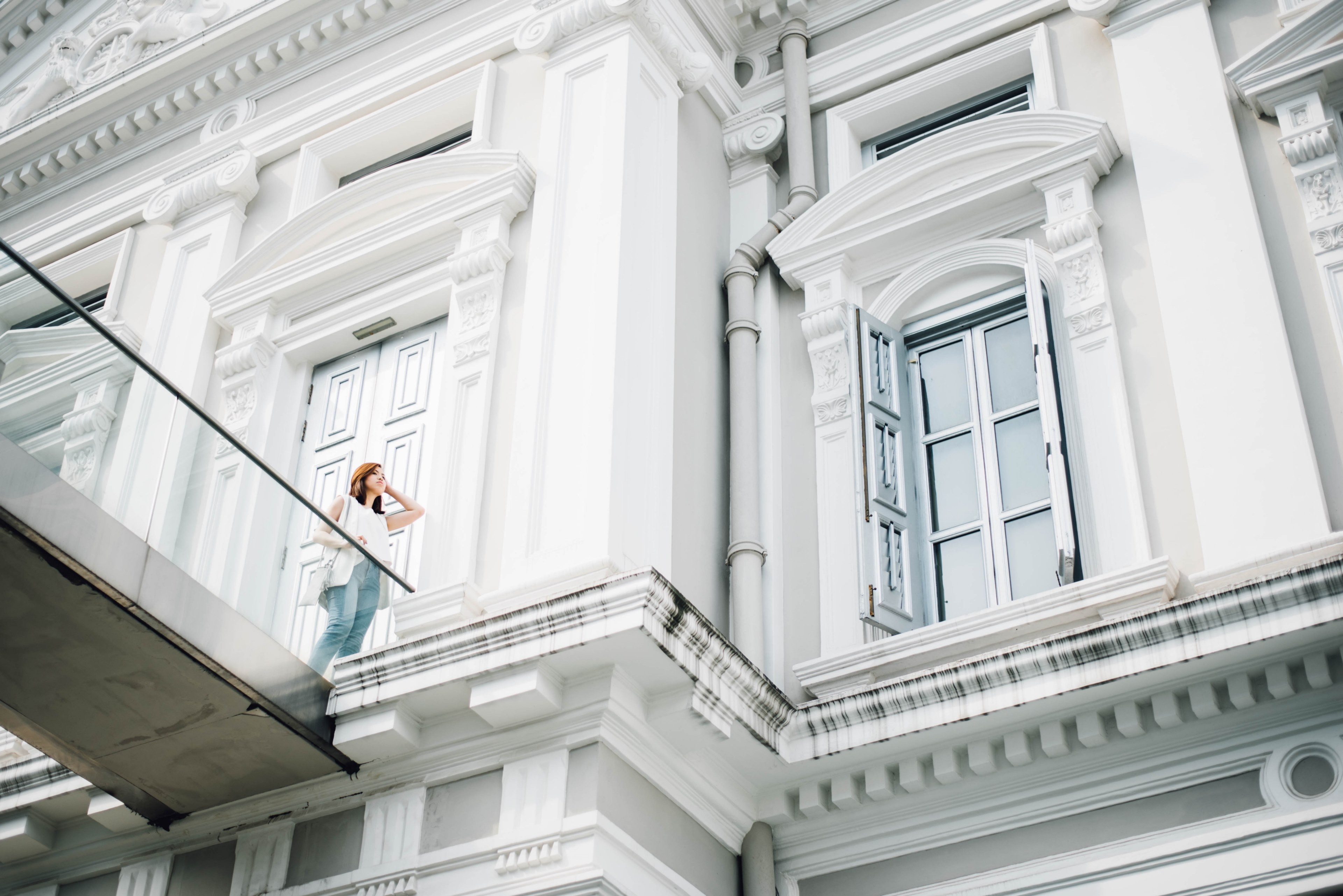 architecture building white and structure 4k, HD Wallpaper