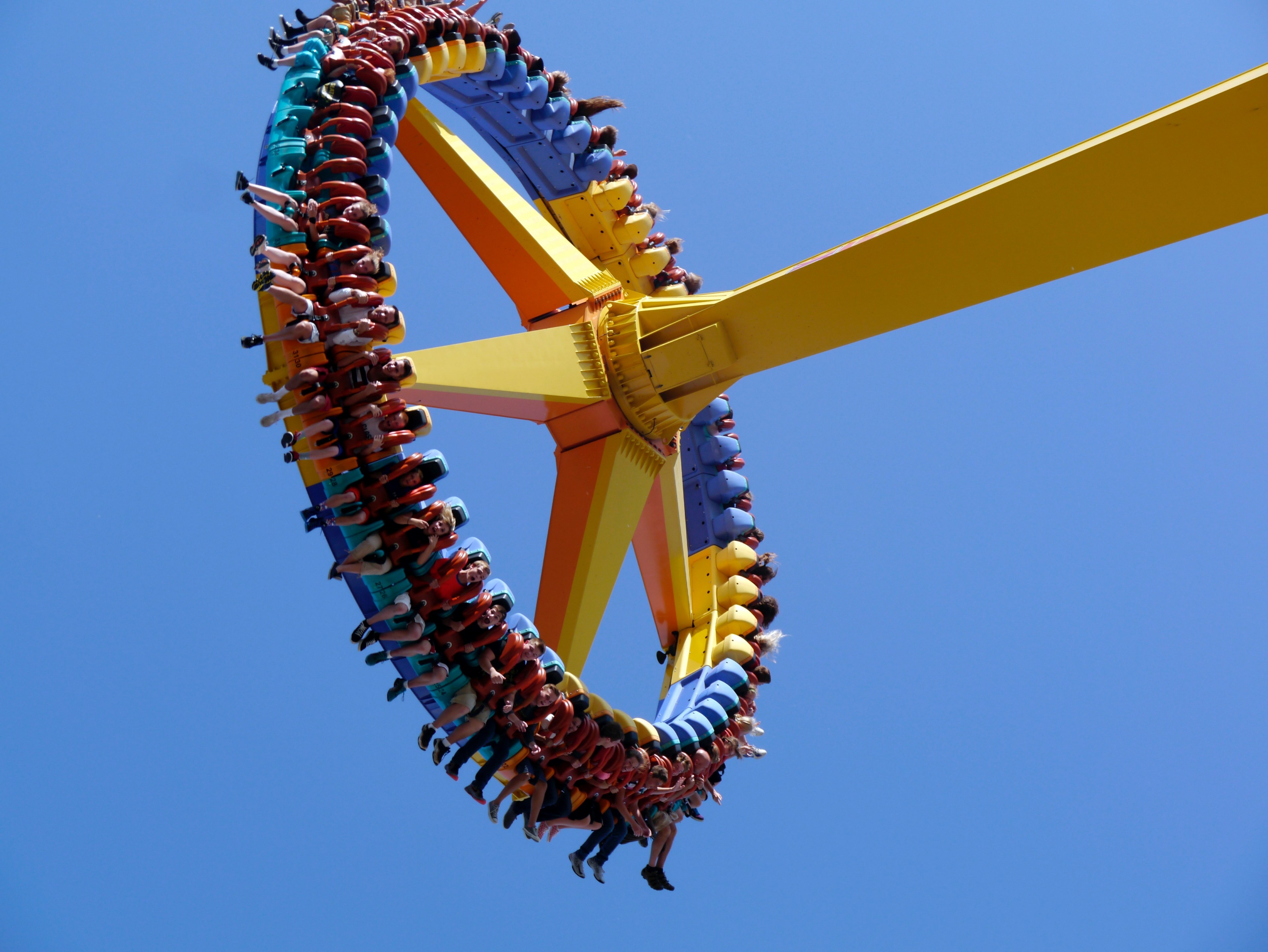 ride amusement park sky and fair 4k, HD Wallpaper