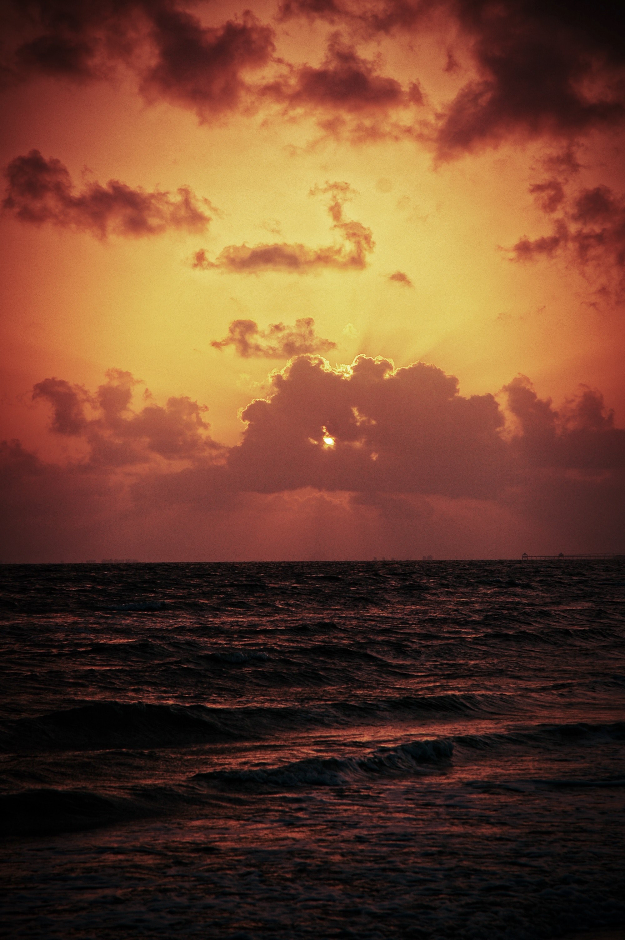 cloud ocean beach and sunset hd, 4k, Phone HD Wallpaper