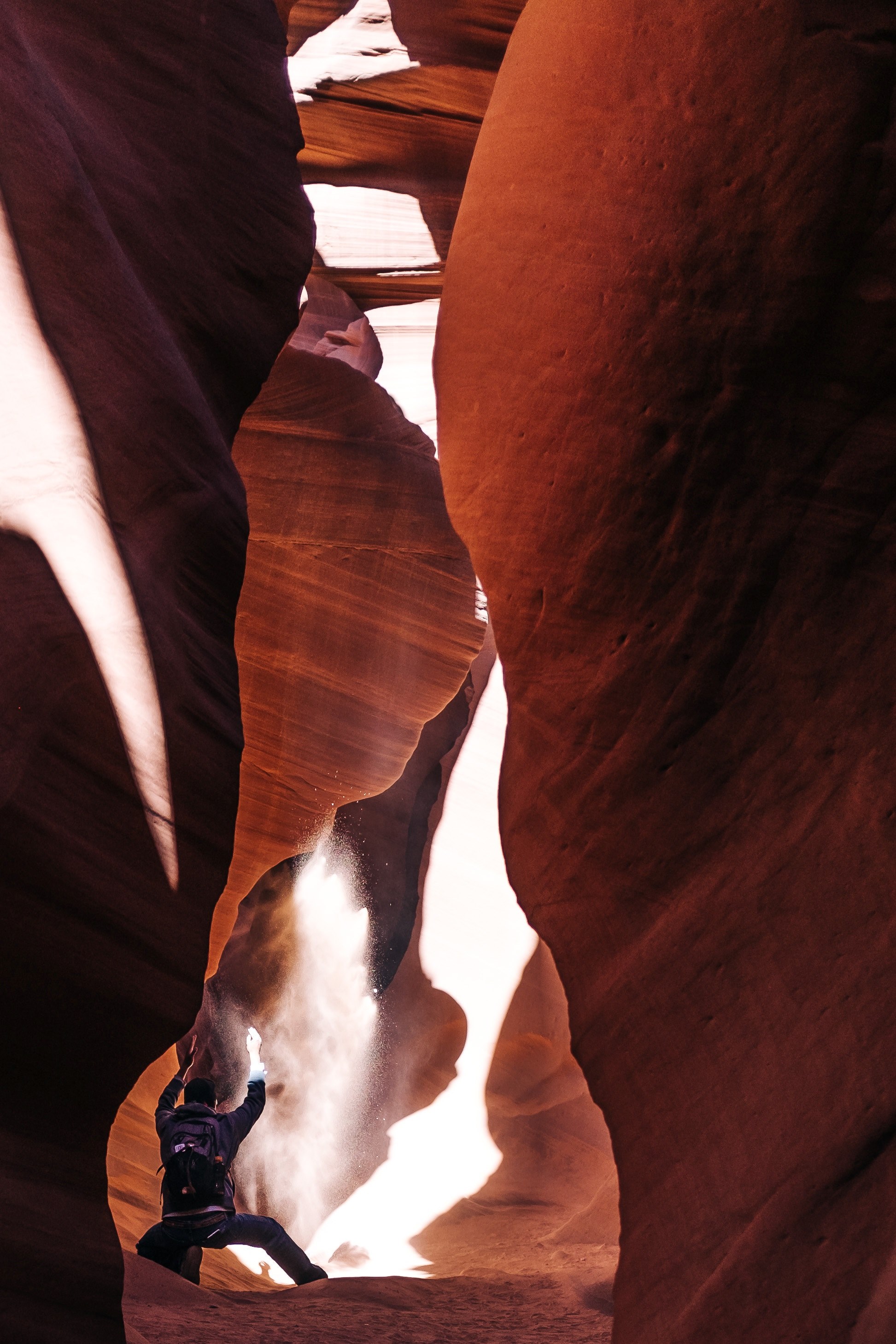 effect man lower antelope and light hd, 4k, Phone HD Wallpaper