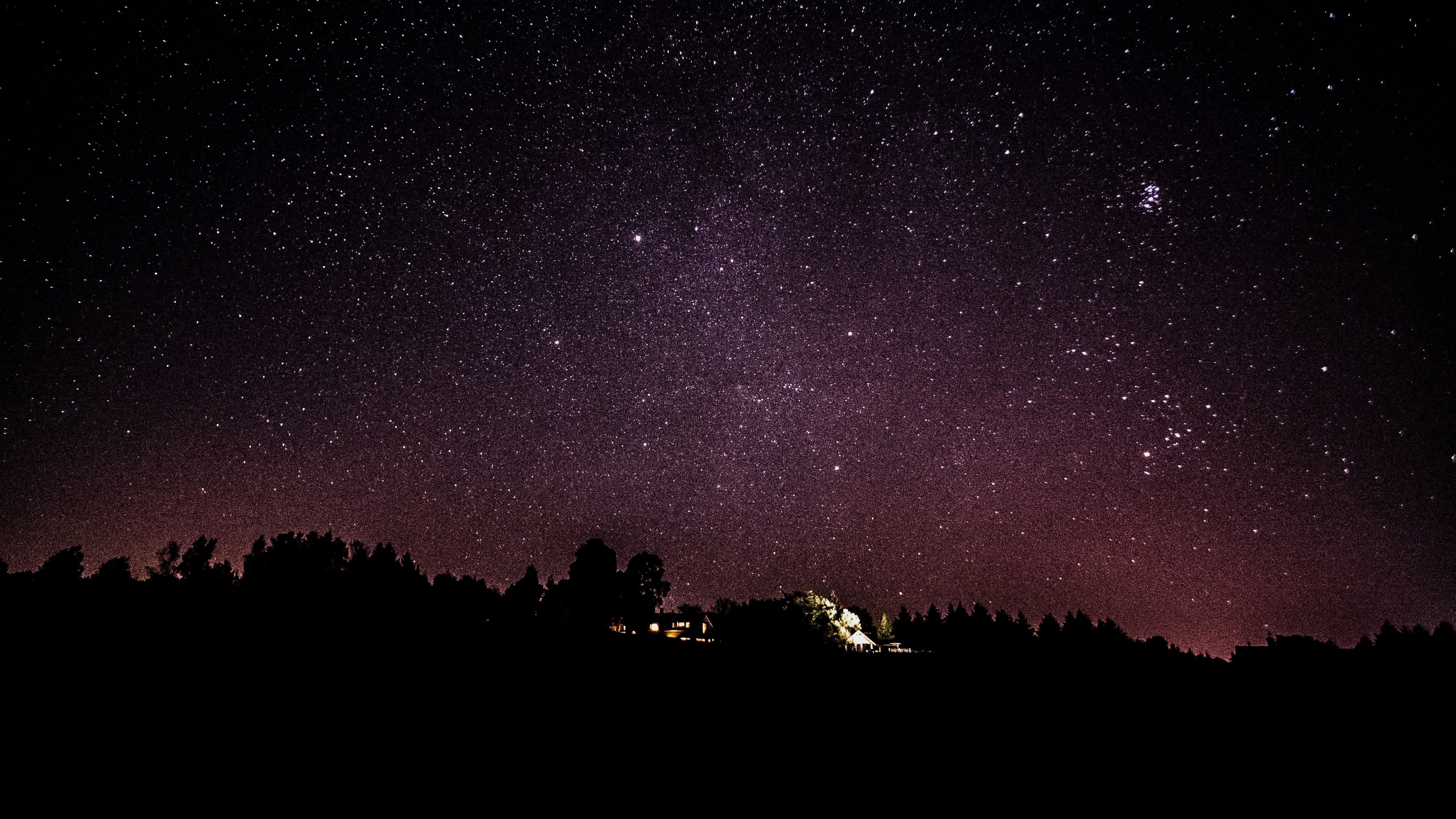 starry sky, night, stars, sky, 4k, HD Wallpaper