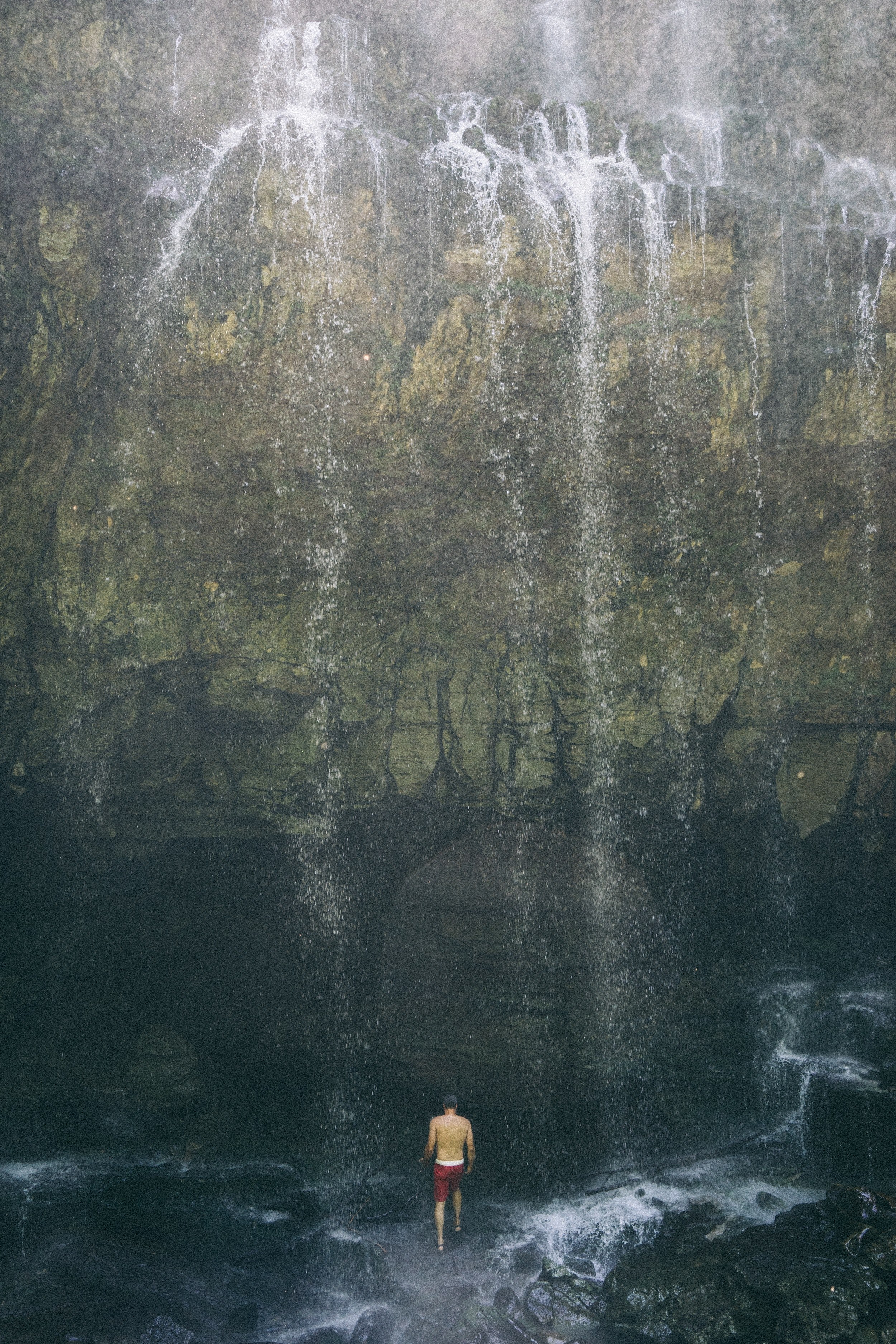waterfall man guy and male hd, 4k, Phone HD Wallpaper