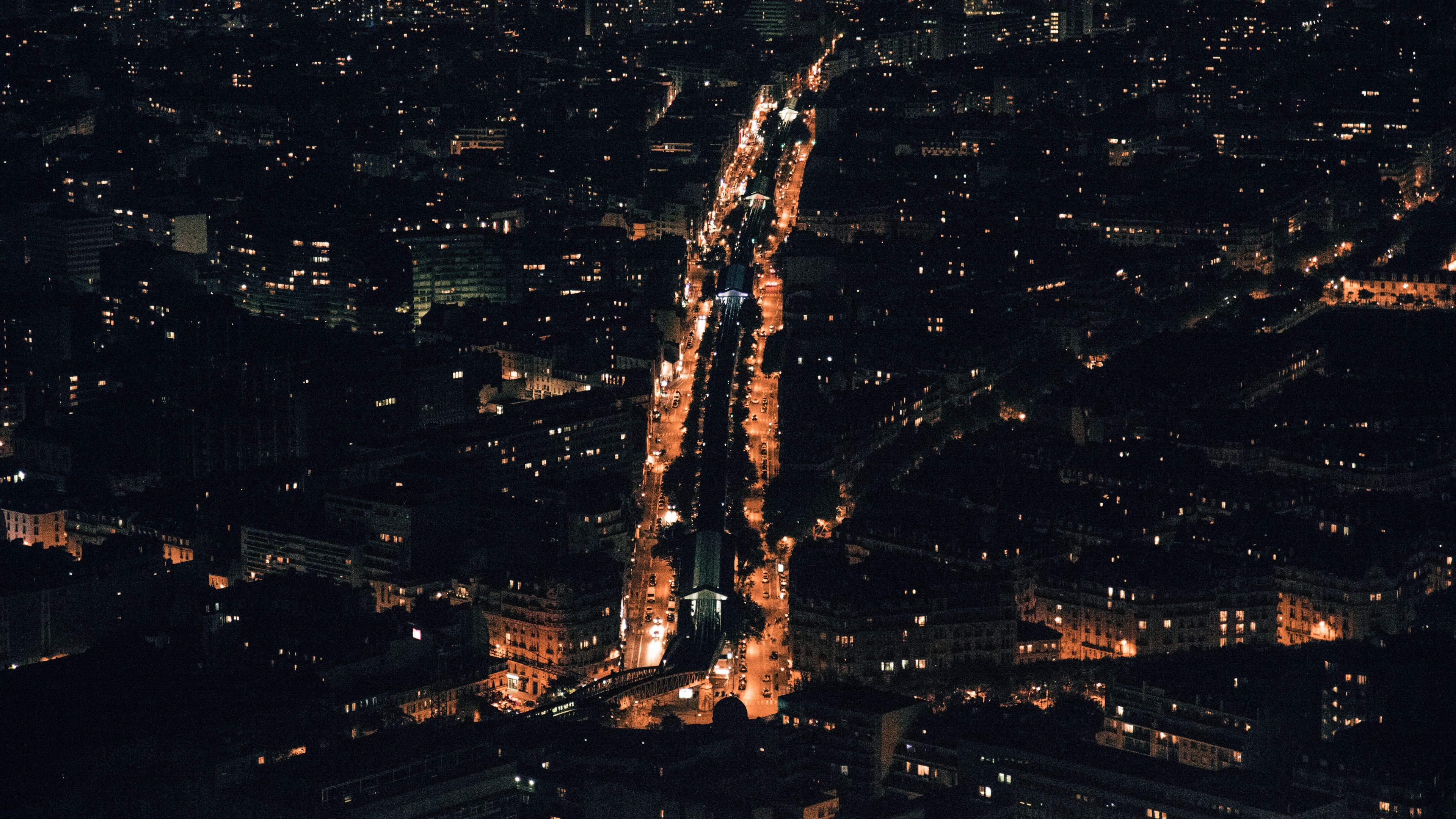 night city, night, buildings, 4k, HD Wallpaper