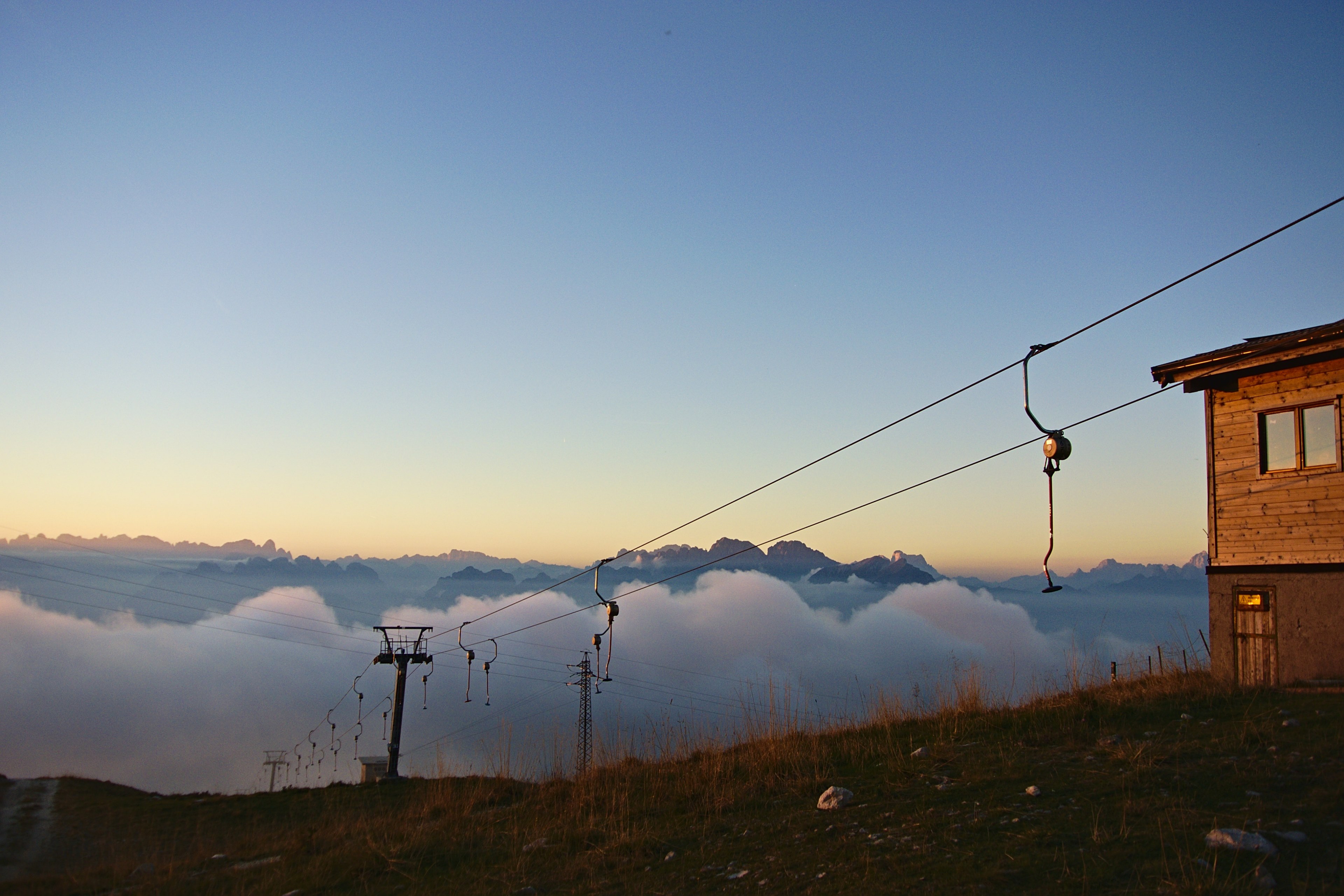 ski lift cloud equipment and sky 4k, HD Wallpaper