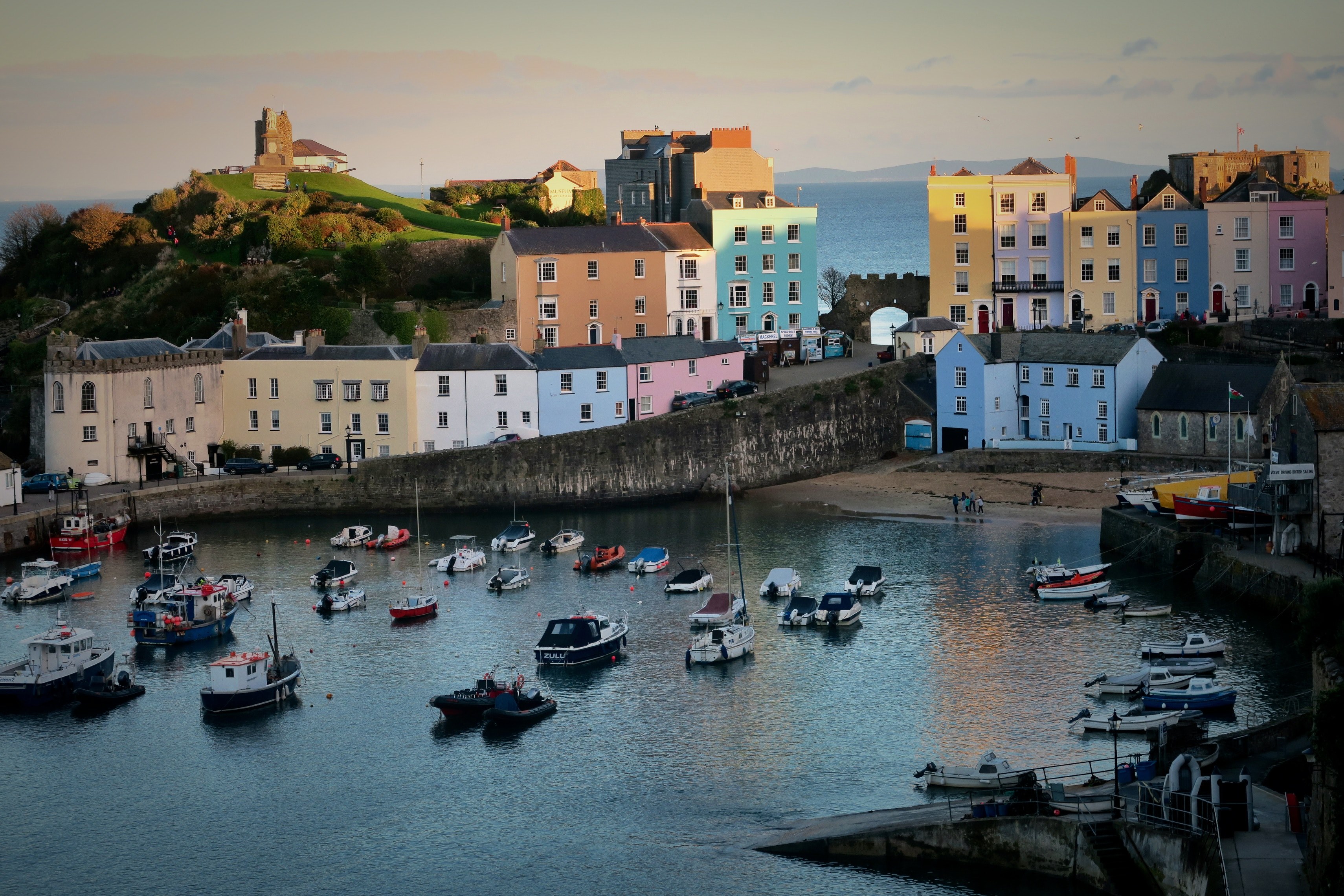 boat harbour beautiful and coast 4k, HD Wallpaper