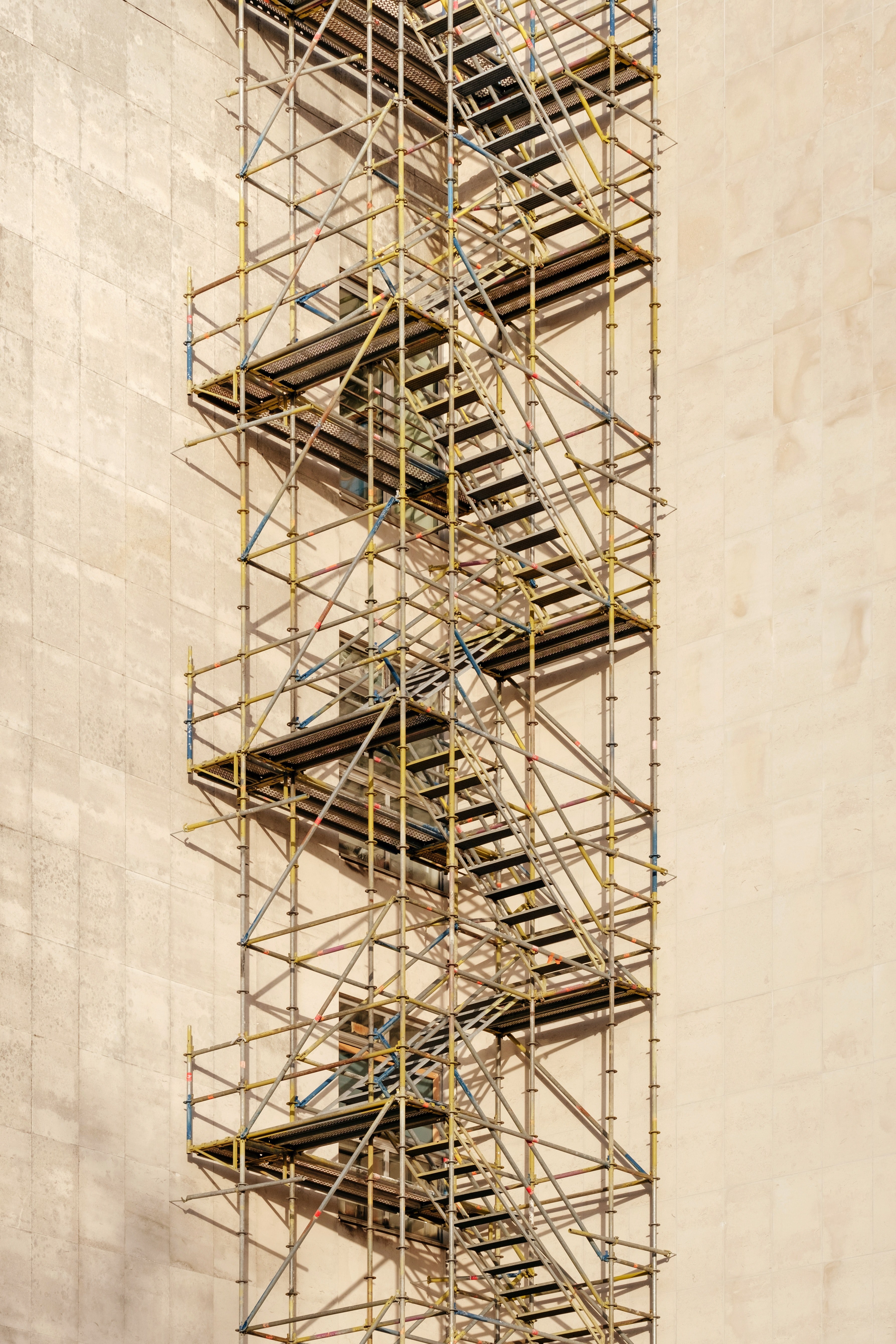 a construction site staircase in ghent belgium 4k, Phone HD Wallpaper