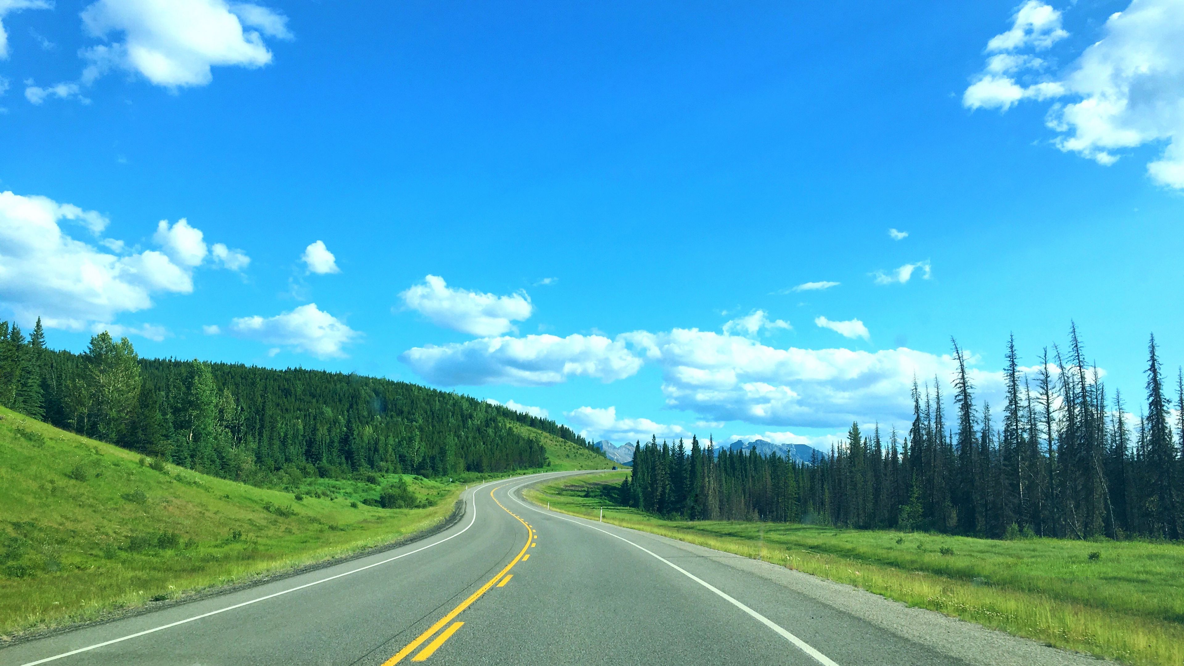 road, marking, turn, 4k, HD Wallpaper