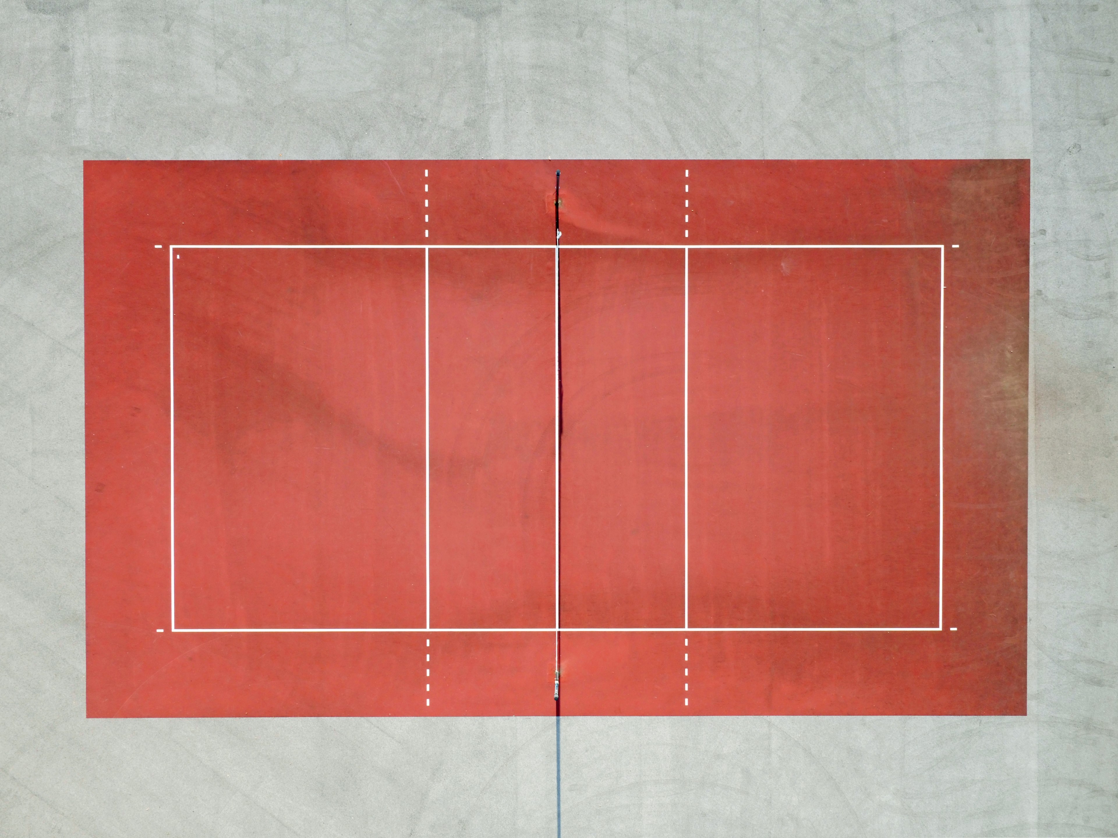 a drone shot of a red tennis court, minimalvolleyball 4k, HD Wallpaper