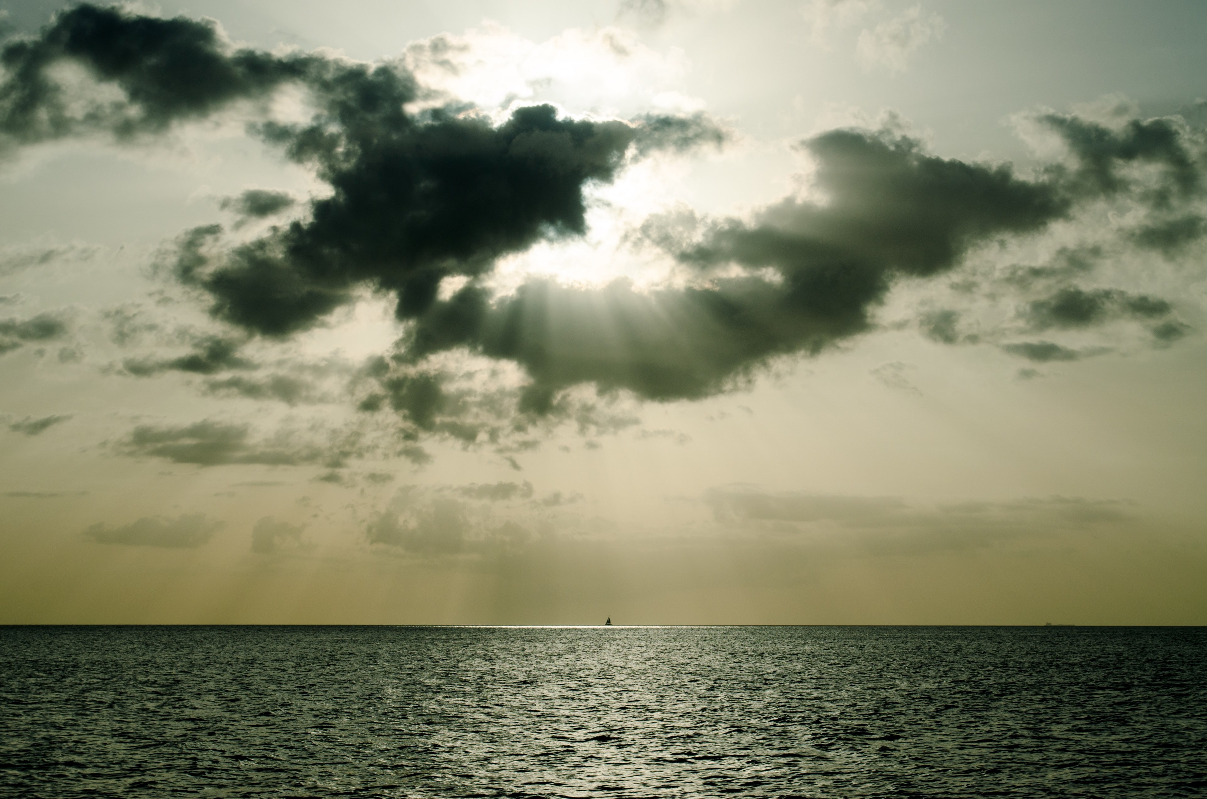 sky ocean sunlight and light 4k, HD Wallpaper