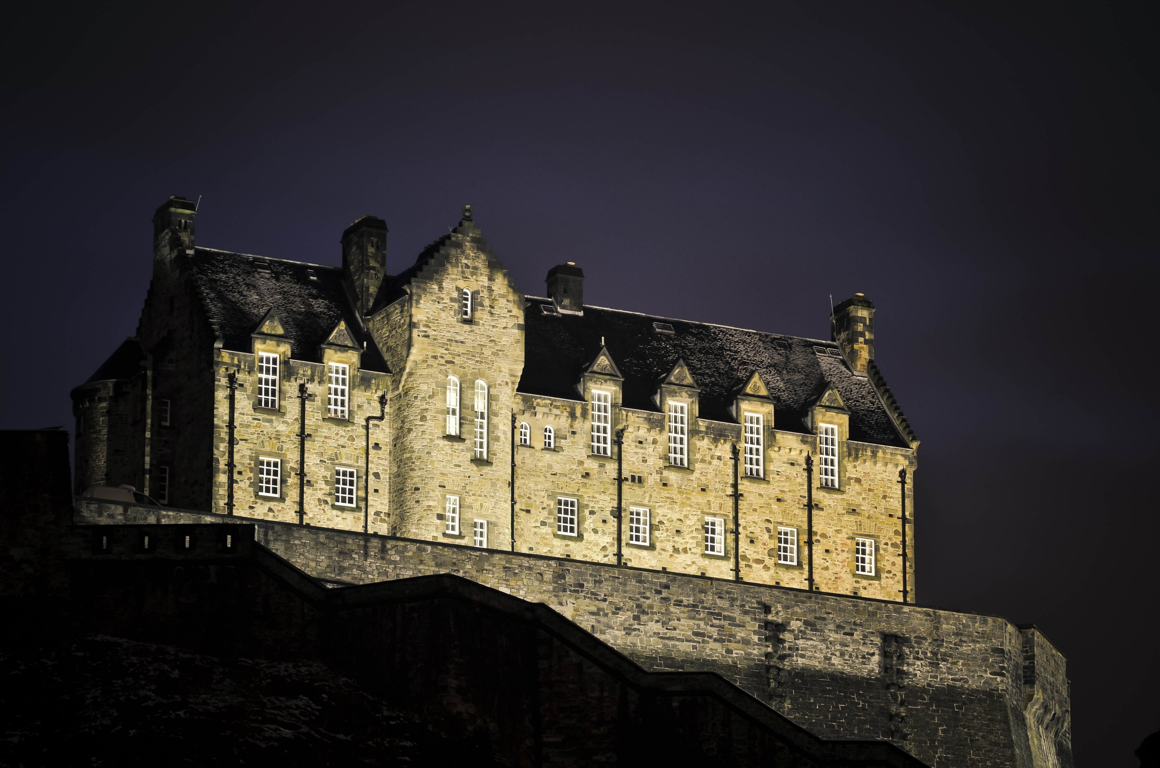 edinburgh castle at night_ 4k, HD Wallpaper