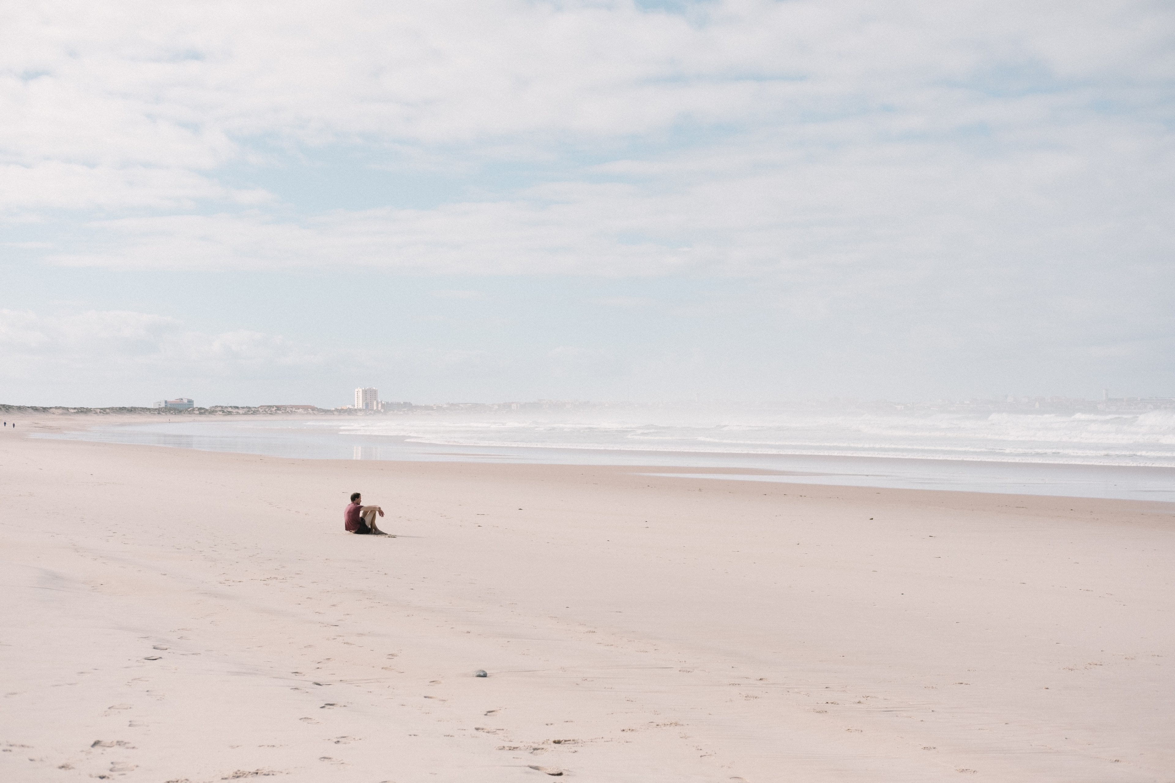 relaxed sand ocean and beach 4k, HD Wallpaper