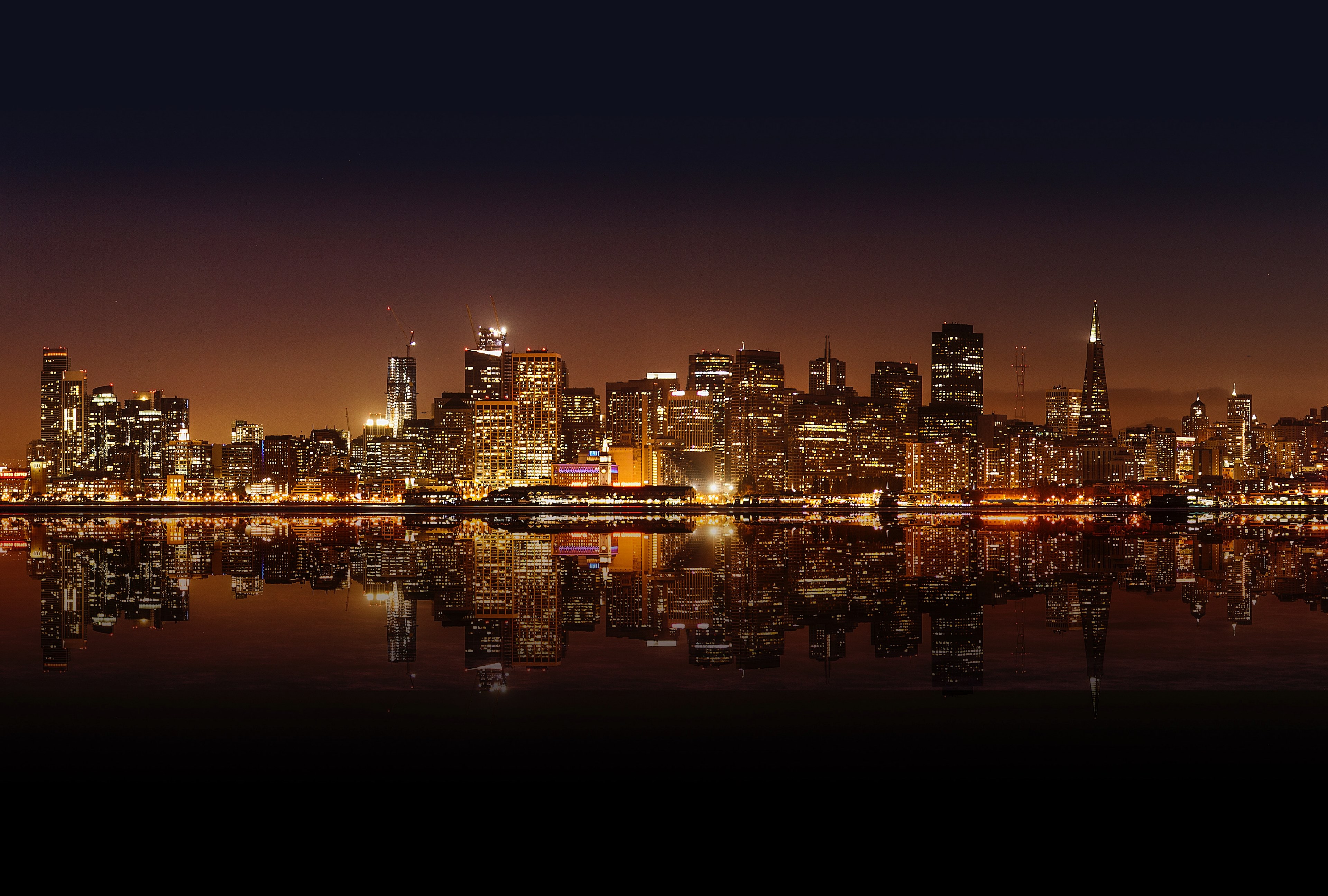 light city night and skyscraper 4k, HD Wallpaper
