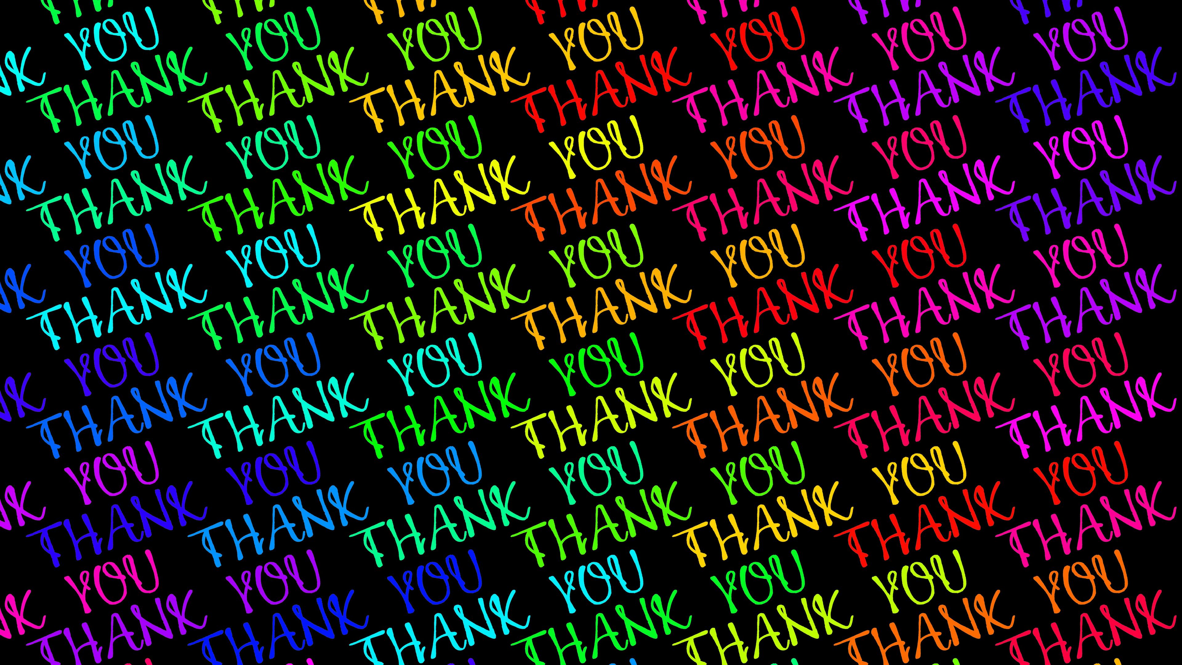 inscription, thanks, text, colorful, 4k, HD Wallpaper