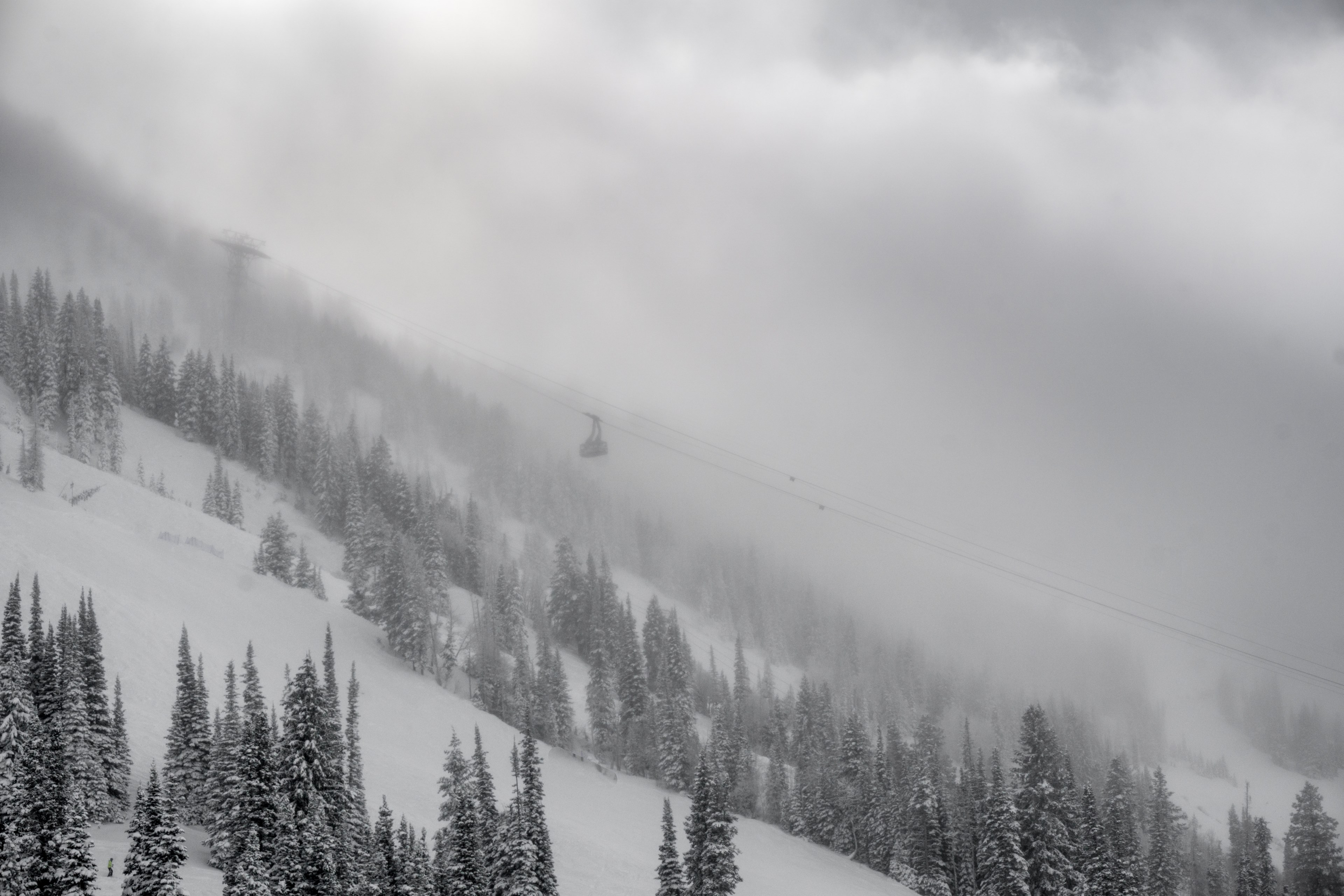 a sky view of snowbird ski amp summer resort during a cloudy winter day, the tram 4k, HD Wallpaper