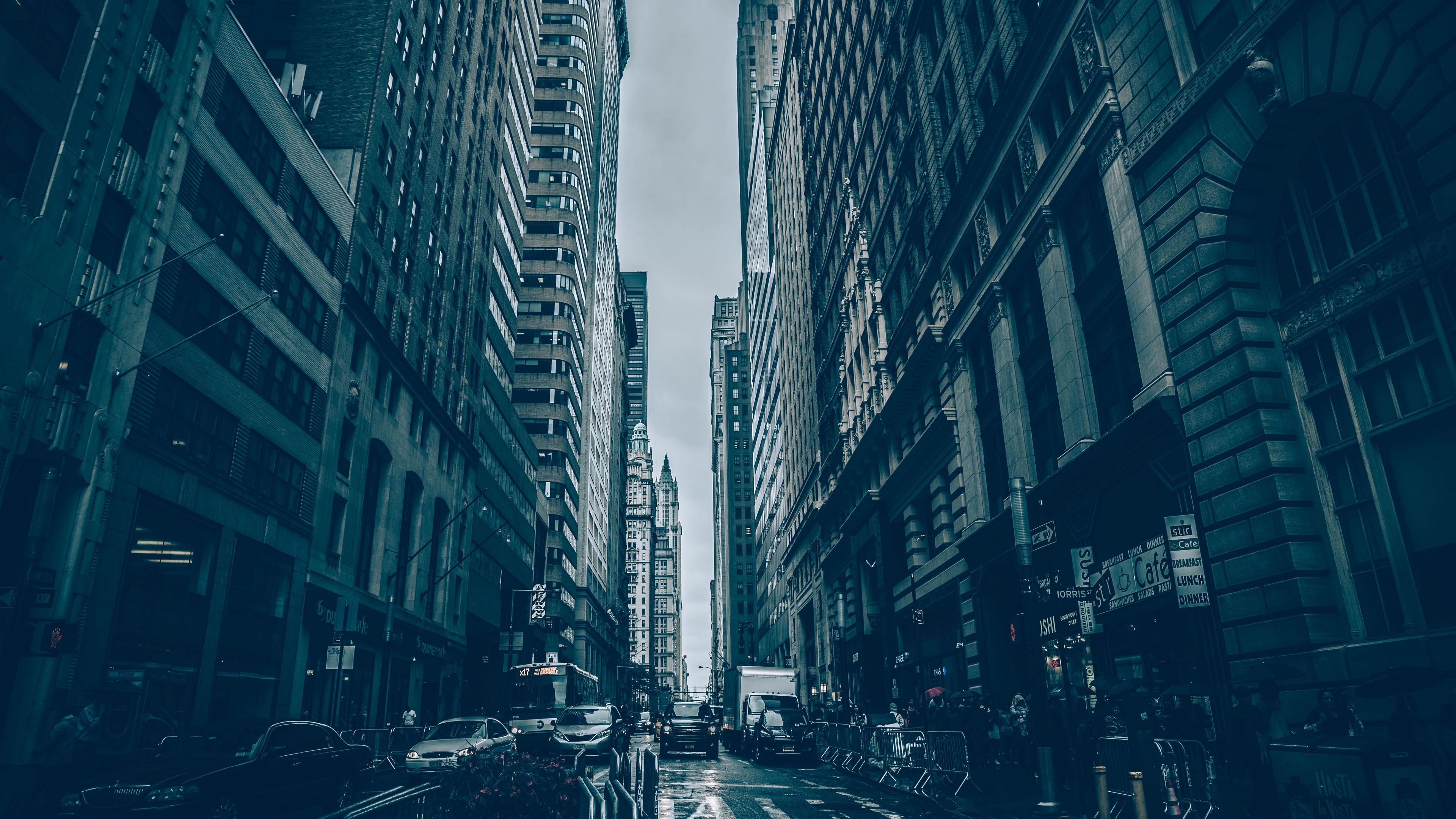 skyscrapers, street, city, 4k, HD Wallpaper