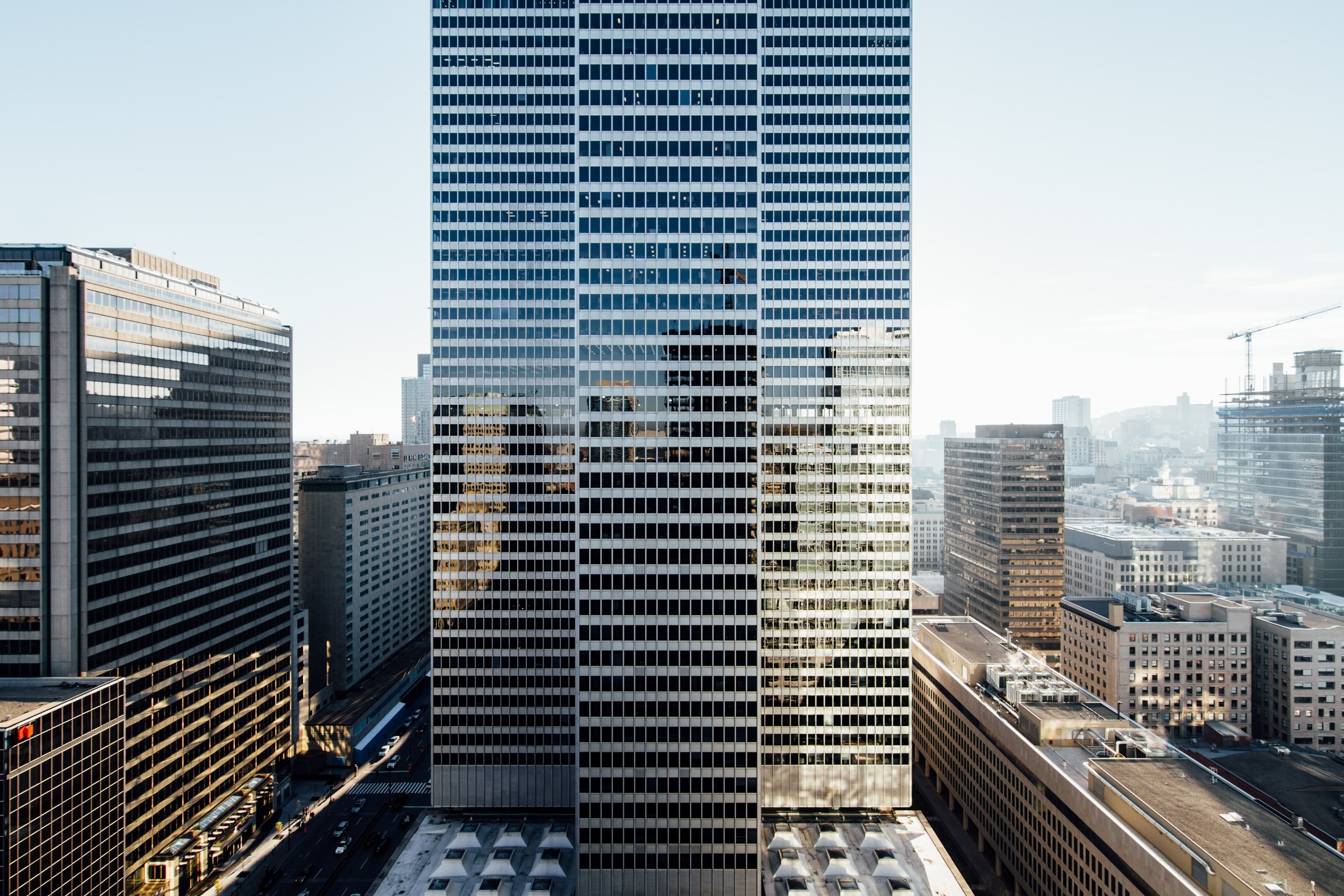 three towers of a skyscraper in montreal, place ville marie 4k, HD Wallpaper