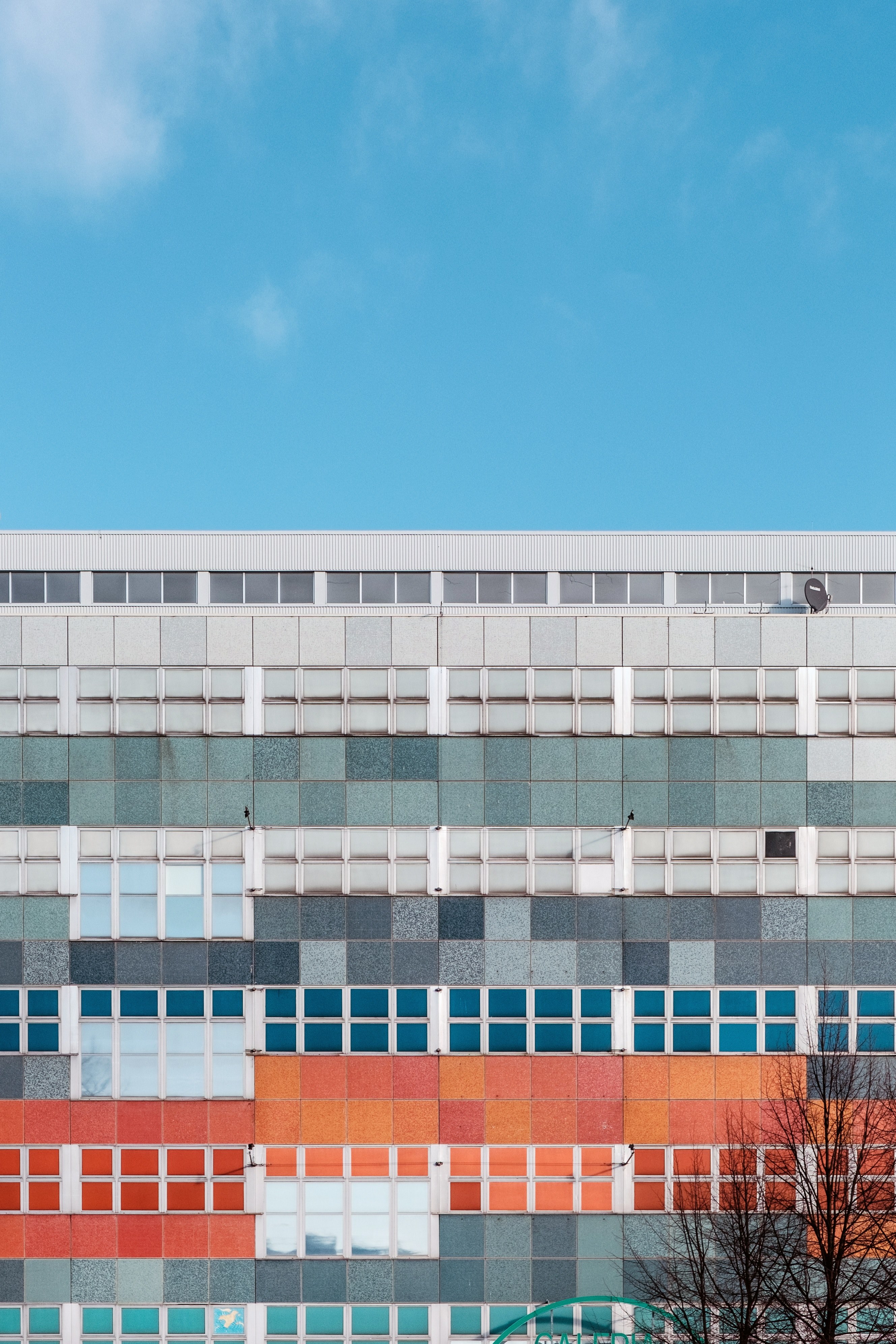 a colorful apartment building with square tiles in various colors on its facade in berlin, colorful tiles on a facade 4k, Phone HD Wallpaper