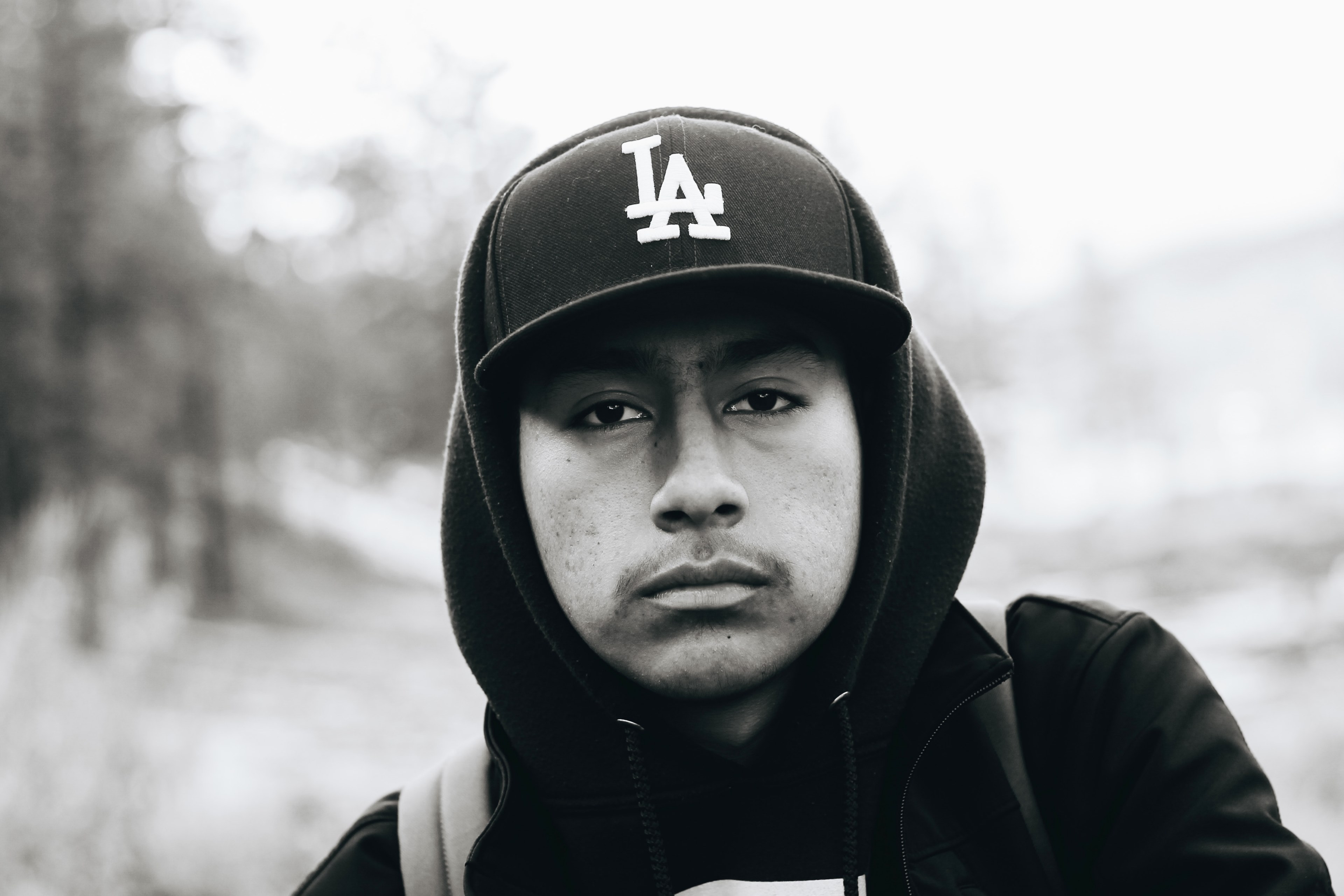 cold snow black and white and portrait 4k, HD Wallpaper