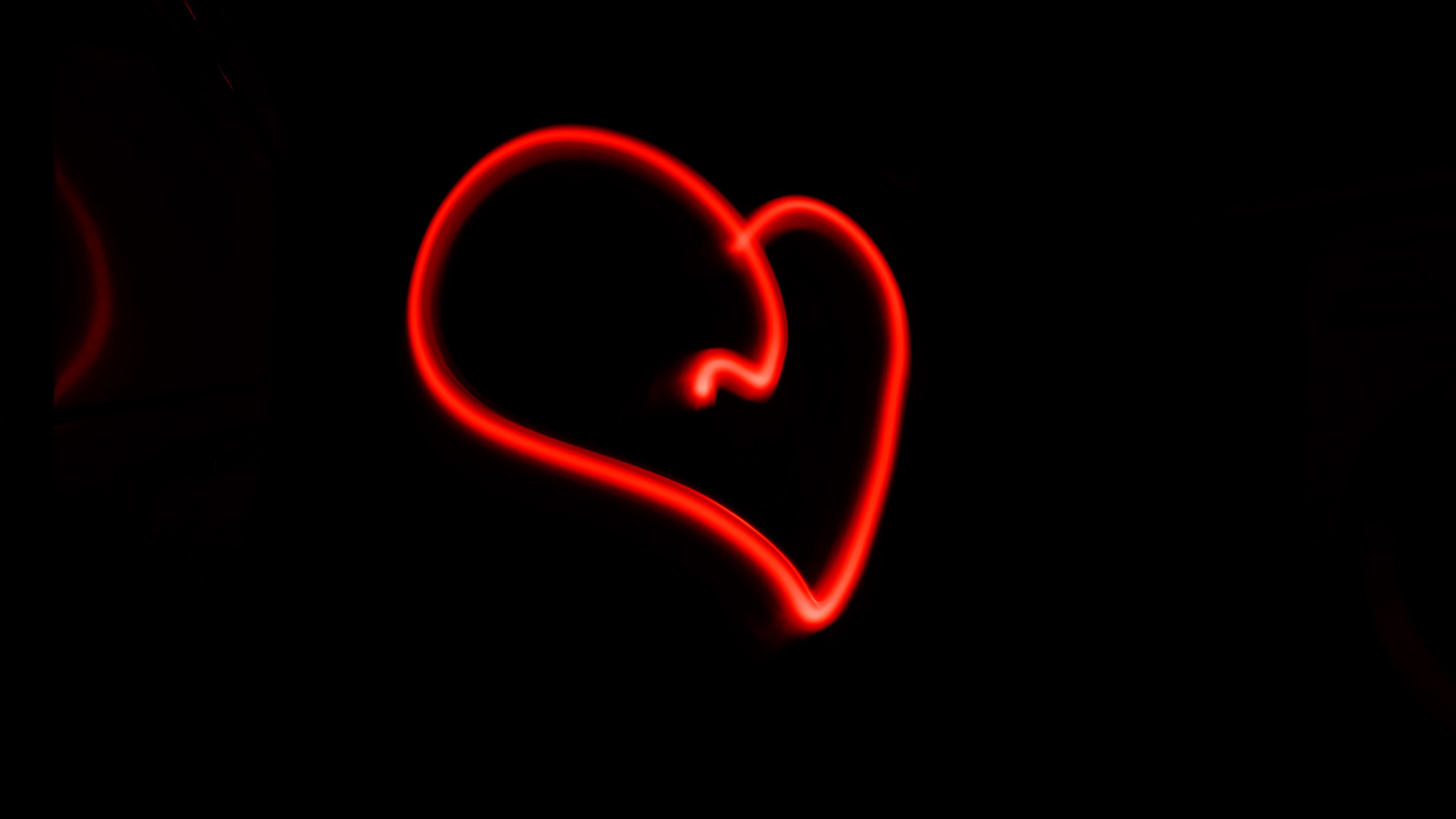 heart, lines, dark, 4k, HD Wallpaper
