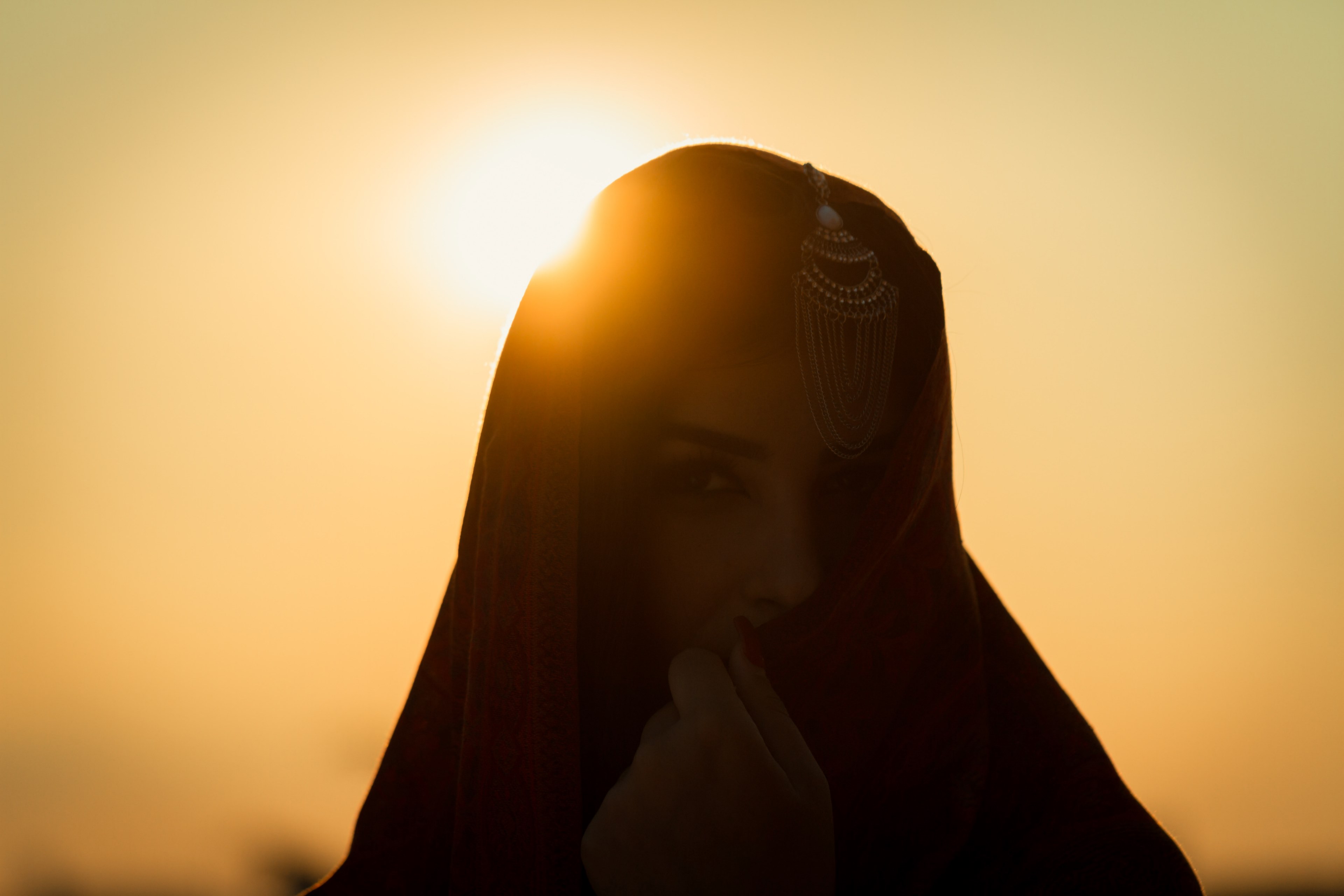 silhouette woman treatment and traditional 4k, HD Wallpaper