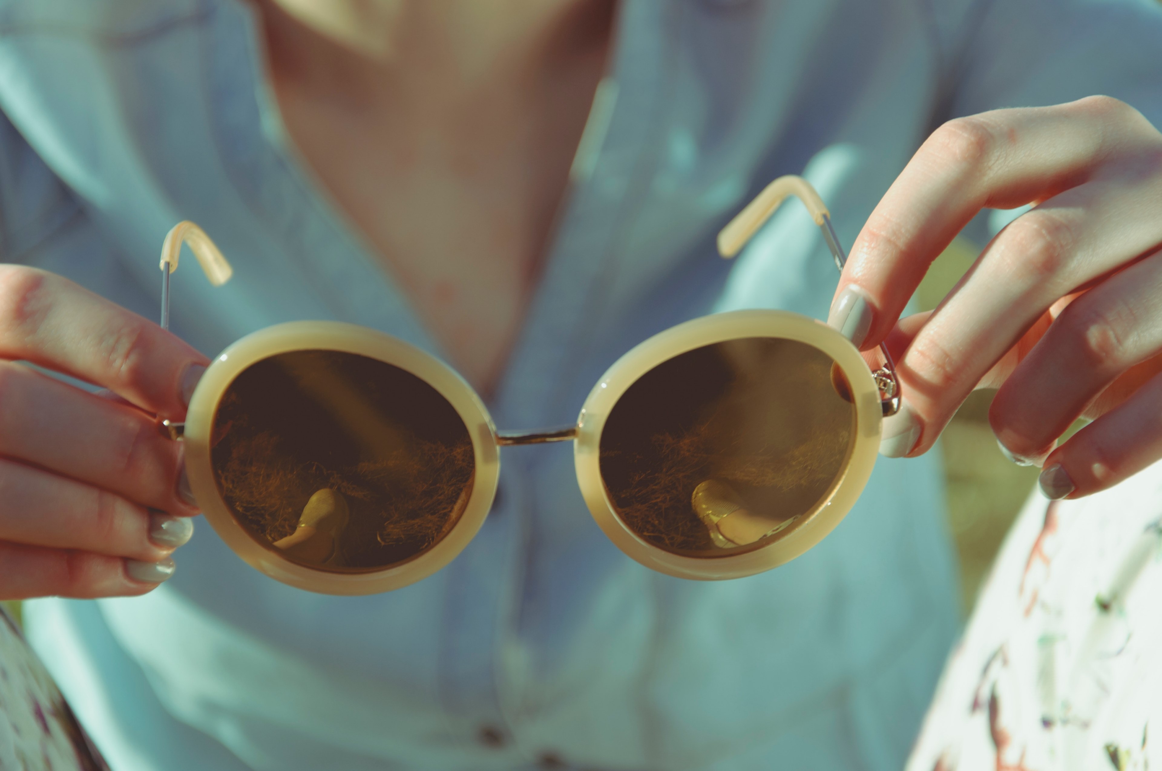 a woman holding sunglasses in her hands in poland, sunglasses 4k, HD Wallpaper