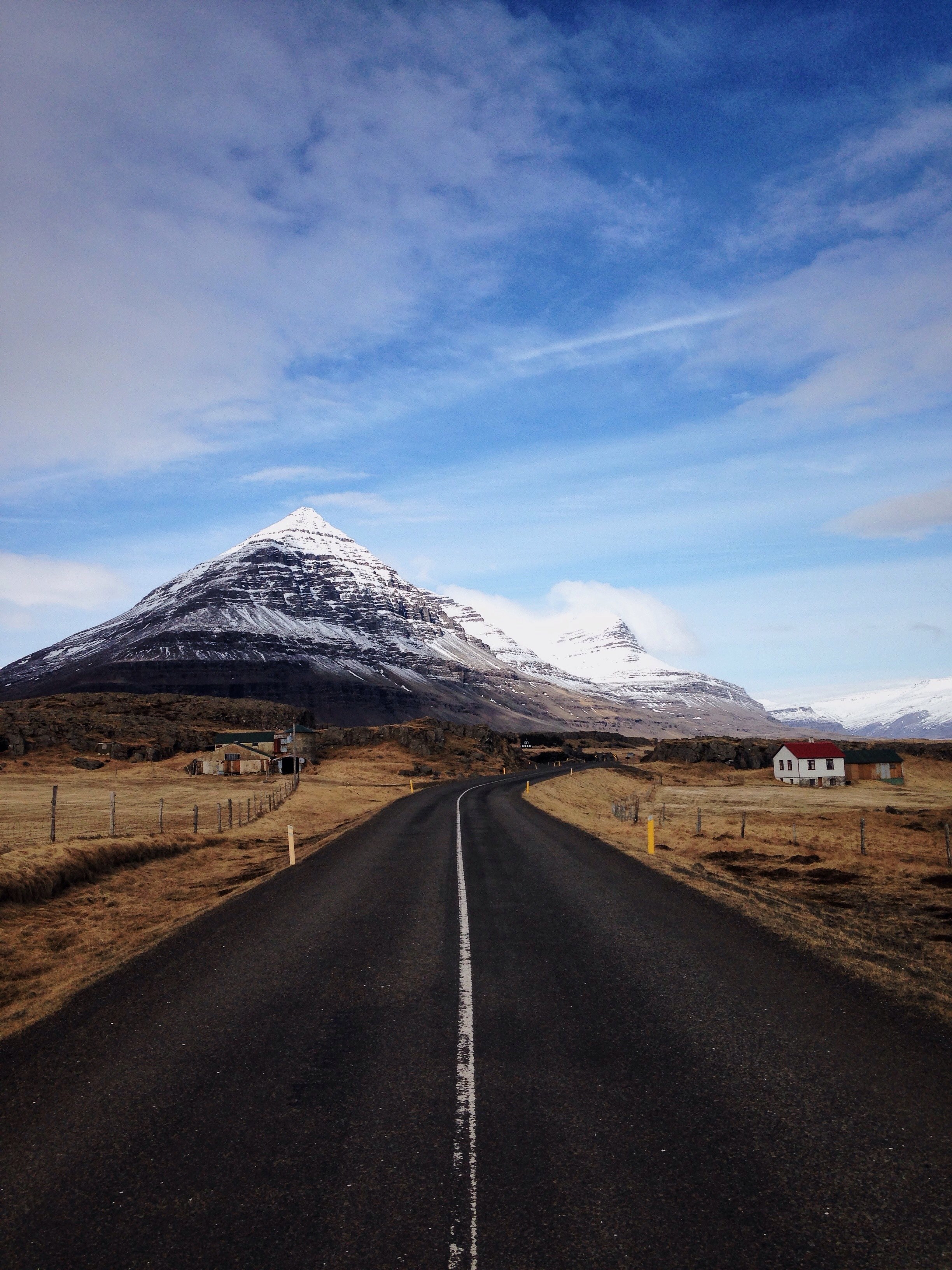 mountain road cloud and snow hd, 4k, Phone HD Wallpaper
