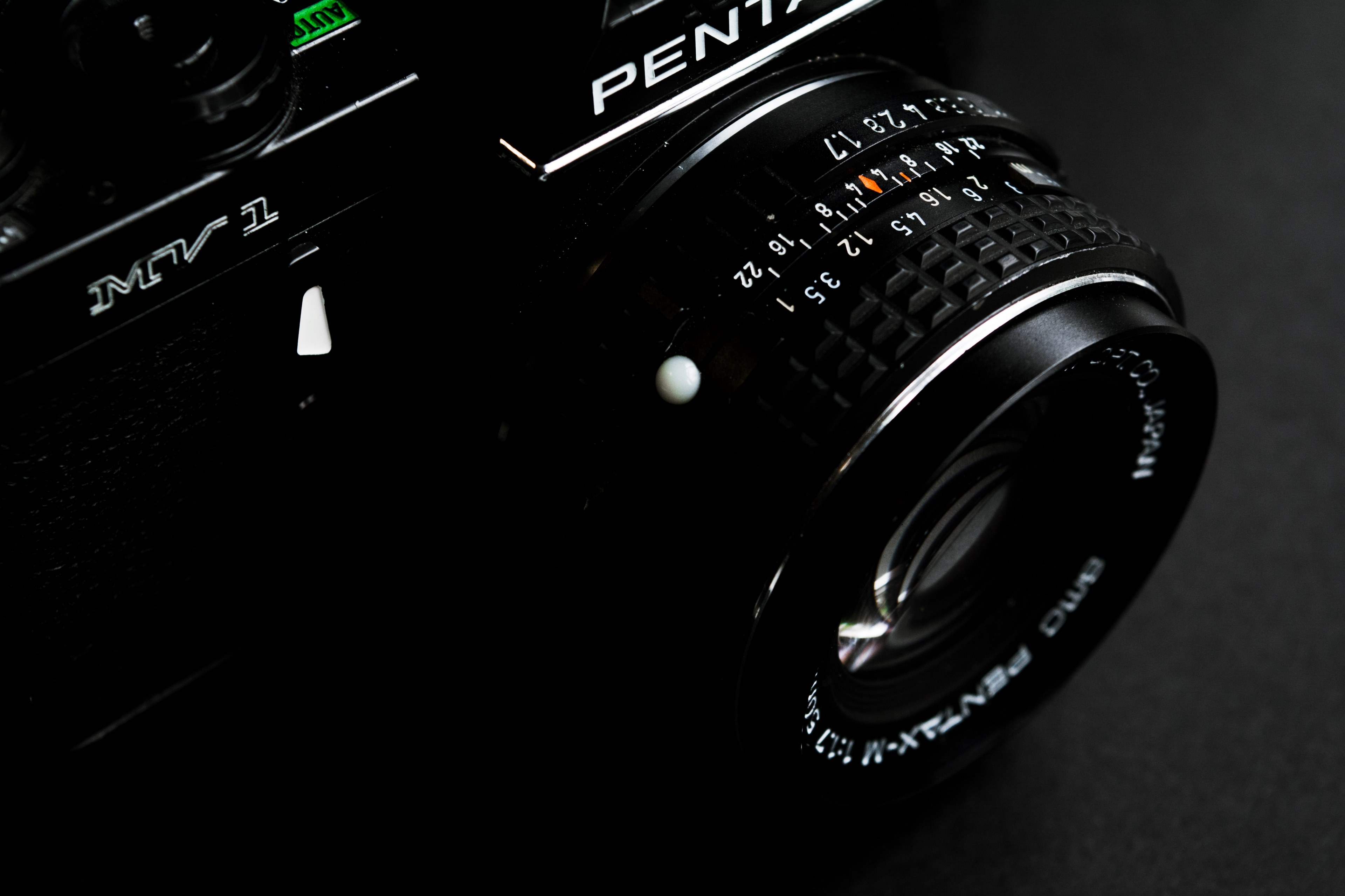 macro of a pentax mv 1 camera and lens, my new 35mm 4k, HD Wallpaper
