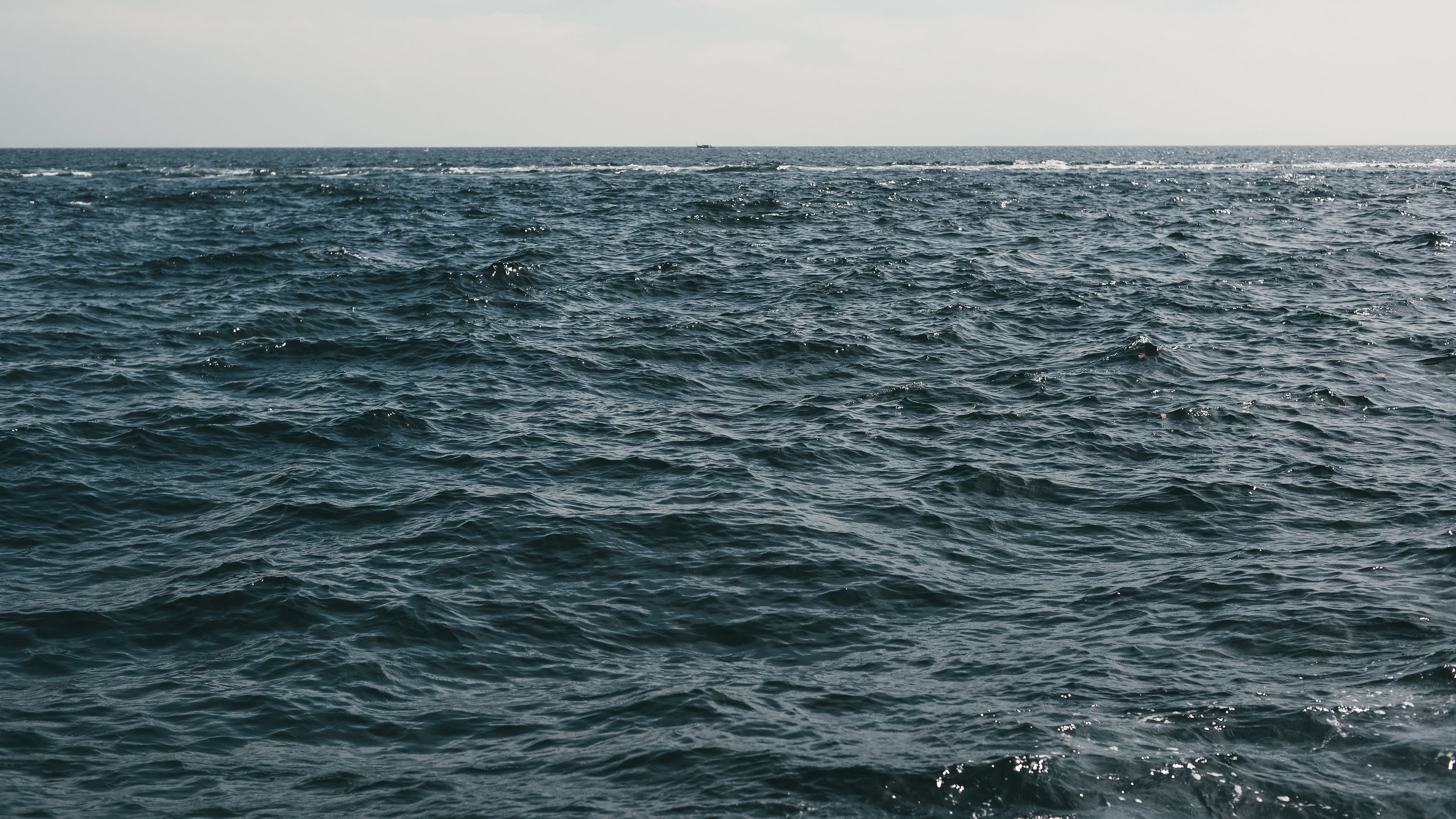 water, sea, horizon, waves, 4k, HD Wallpaper